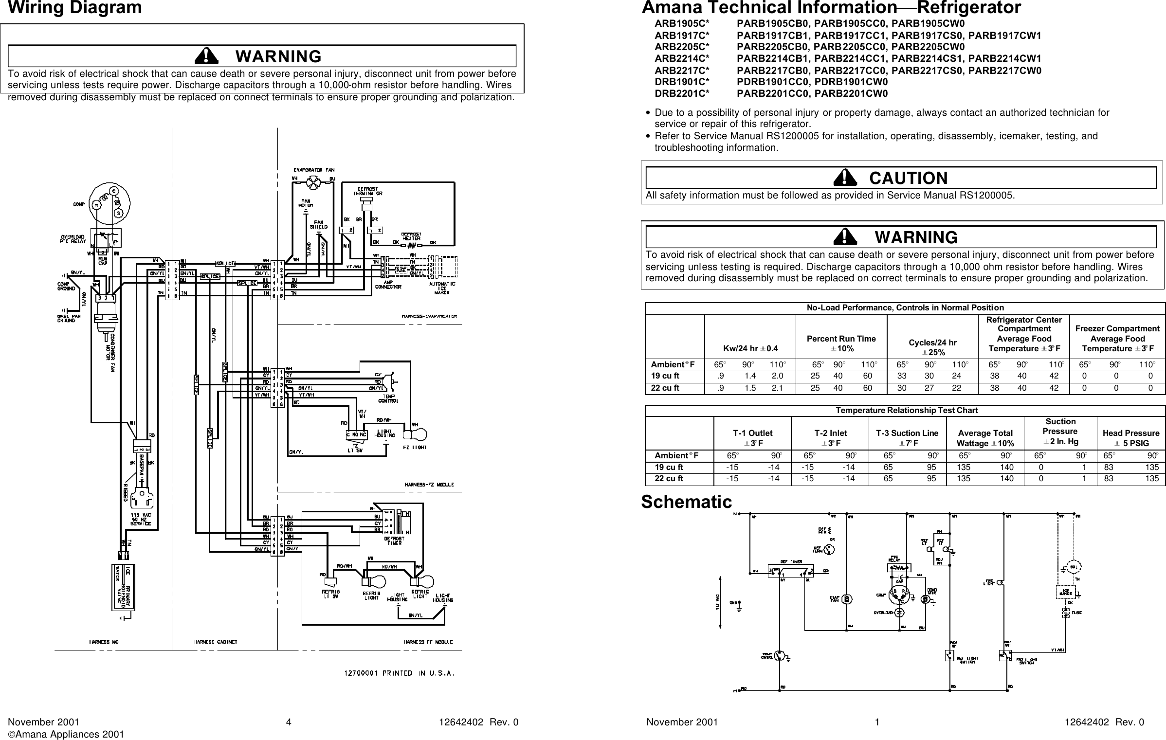 Amana Wiring Diagram Refrigerator - Wiring Diagram