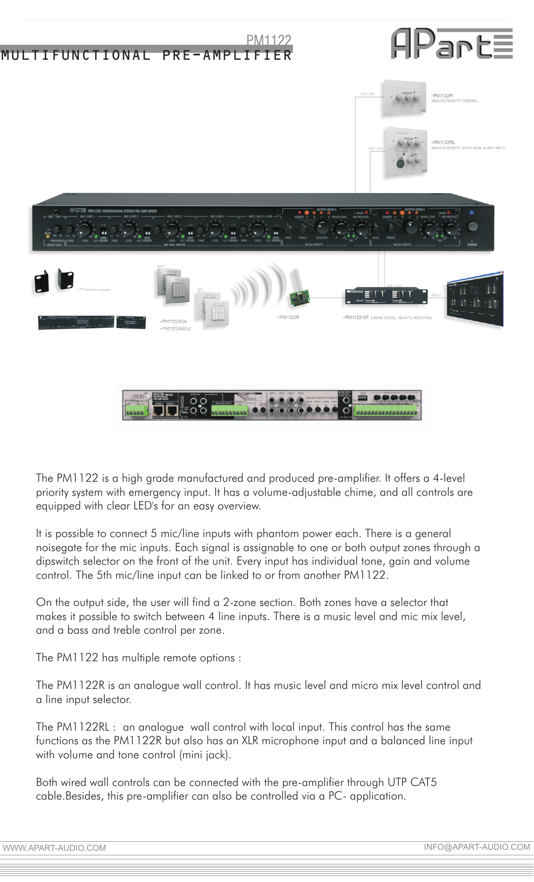 Page 1 of 3 - Appm1122 PM1122 Technical Sheet User Manual