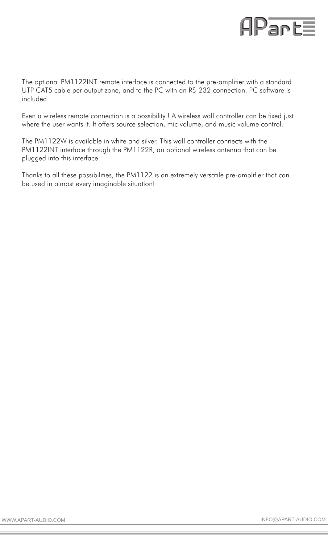 Page 2 of 3 - Appm1122 PM1122 Technical Sheet User Manual