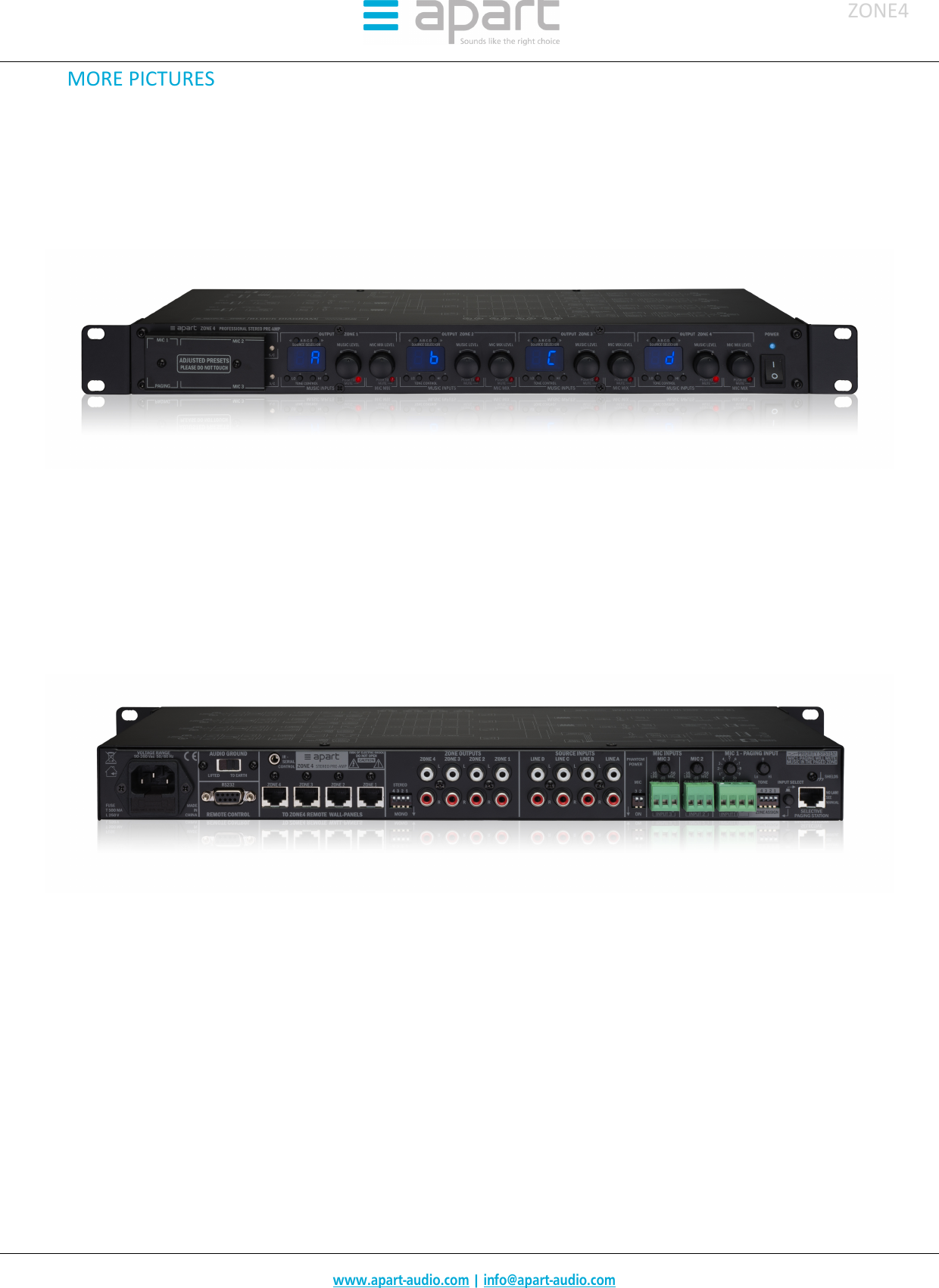 Page 3 of 4 - Apzone4 Technical Specifications User Manual