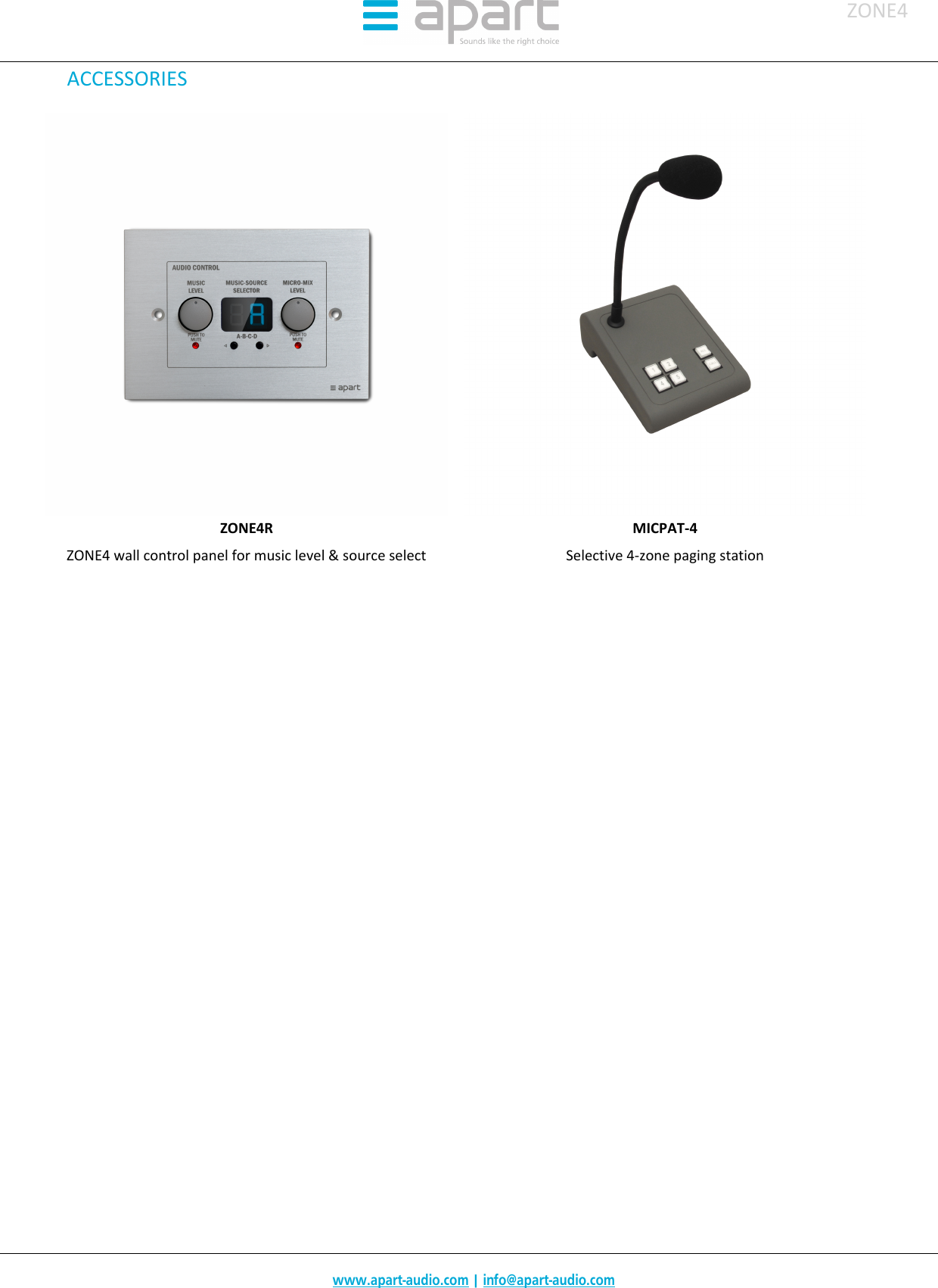Page 4 of 4 - Apzone4 Technical Specifications User Manual