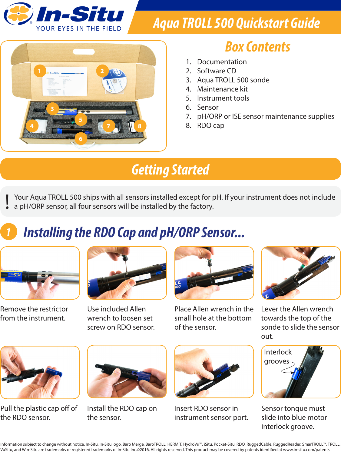 Page 1 of 3 - In-Situ Aqua TROLL 500 Quickstart Guide