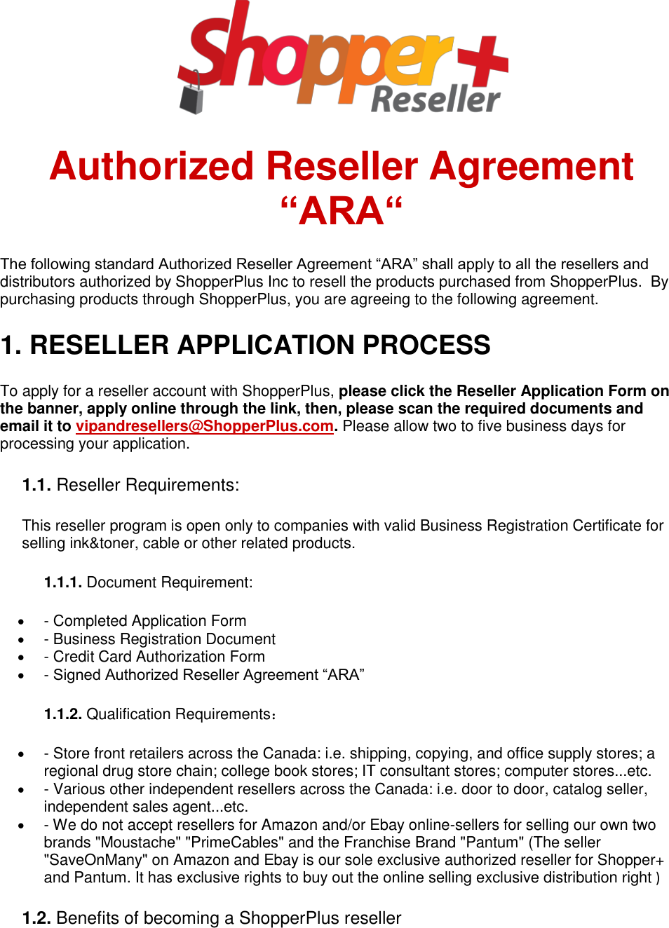 Page 1 of 9 - Authorized Reseller Agreement