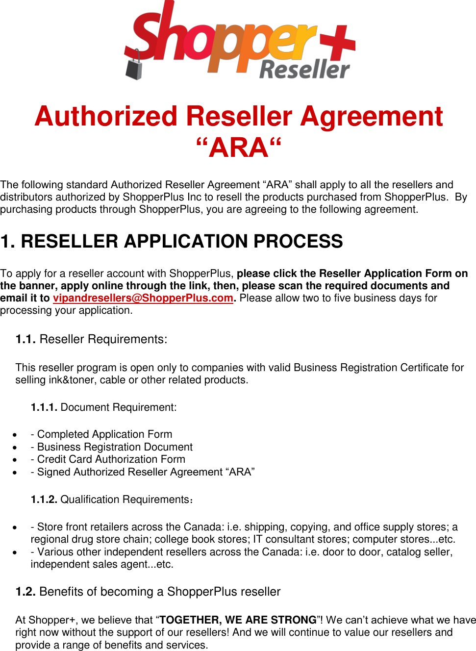 Page 1 of 8 - Authorized Reseller Agreement