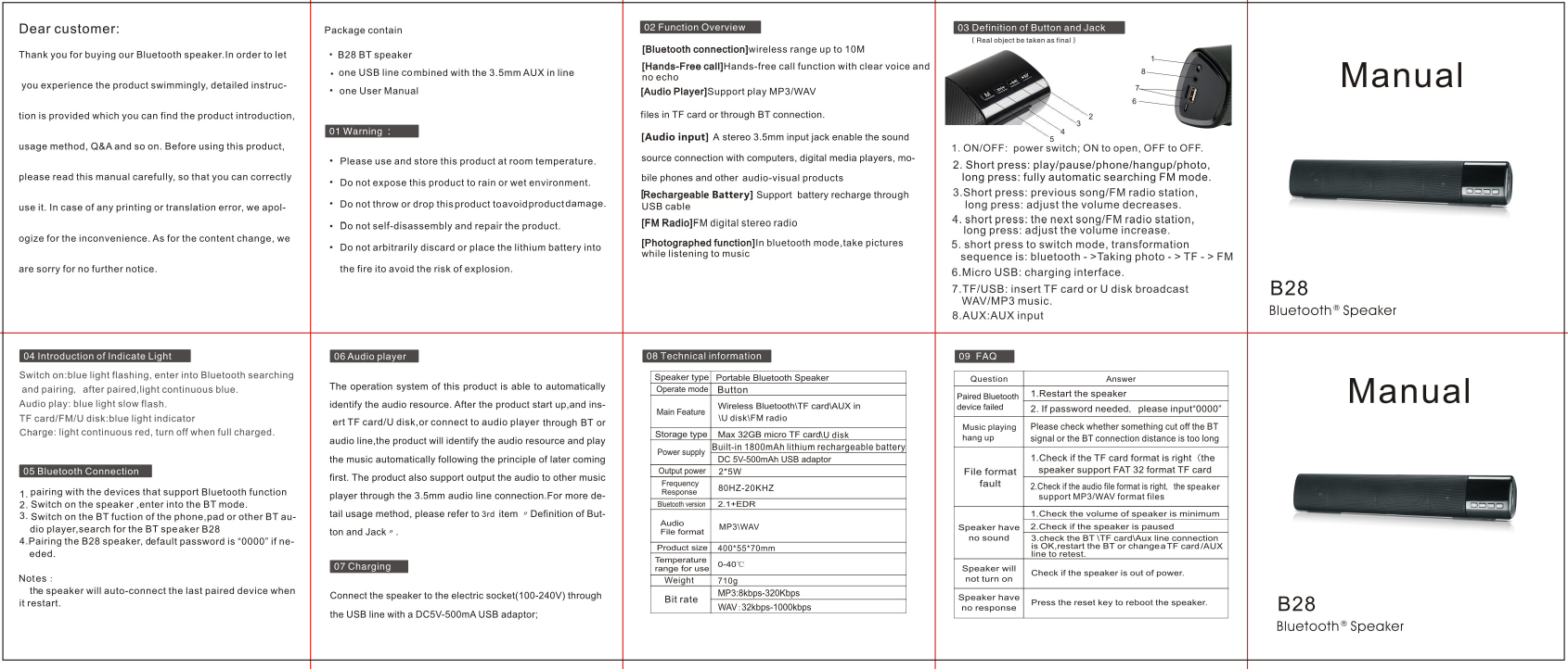 Page 1 of 1 - B28S BT Speaker Manual Longtech