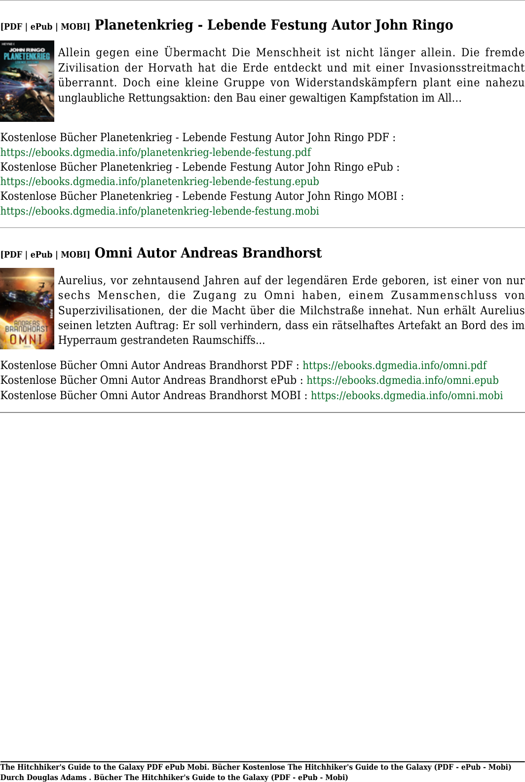 Page 10 of 10 - Kostenlose Bücher The Hitchhiker's Guide To Galaxy (PDF - EPub Mobi) Autor Douglas Adams E Pub Durch Adam