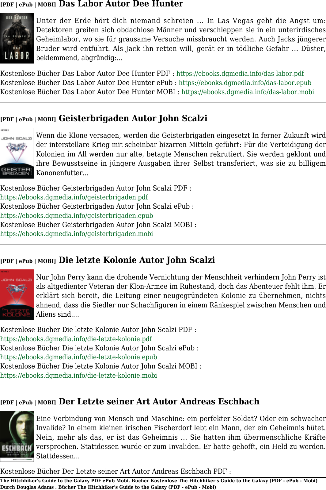 Page 4 of 10 - Kostenlose Bücher The Hitchhiker's Guide To Galaxy (PDF - EPub Mobi) Autor Douglas Adams E Pub Durch Adam