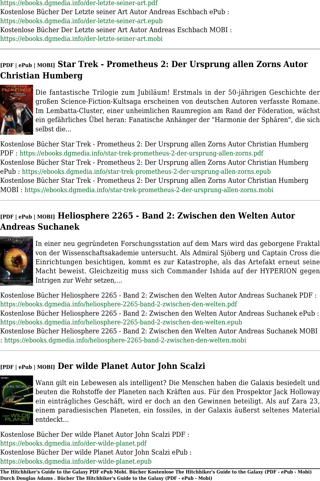Page 5 of 10 - Kostenlose Bücher The Hitchhiker's Guide To Galaxy (PDF - EPub Mobi) Autor Douglas Adams E Pub Durch Adam