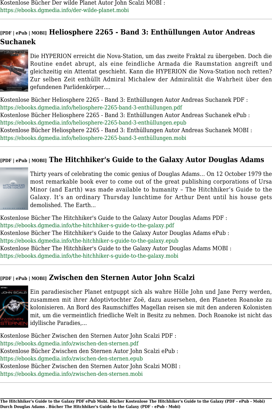 Page 6 of 10 - Kostenlose Bücher The Hitchhiker's Guide To Galaxy (PDF - EPub Mobi) Autor Douglas Adams E Pub Durch Adam