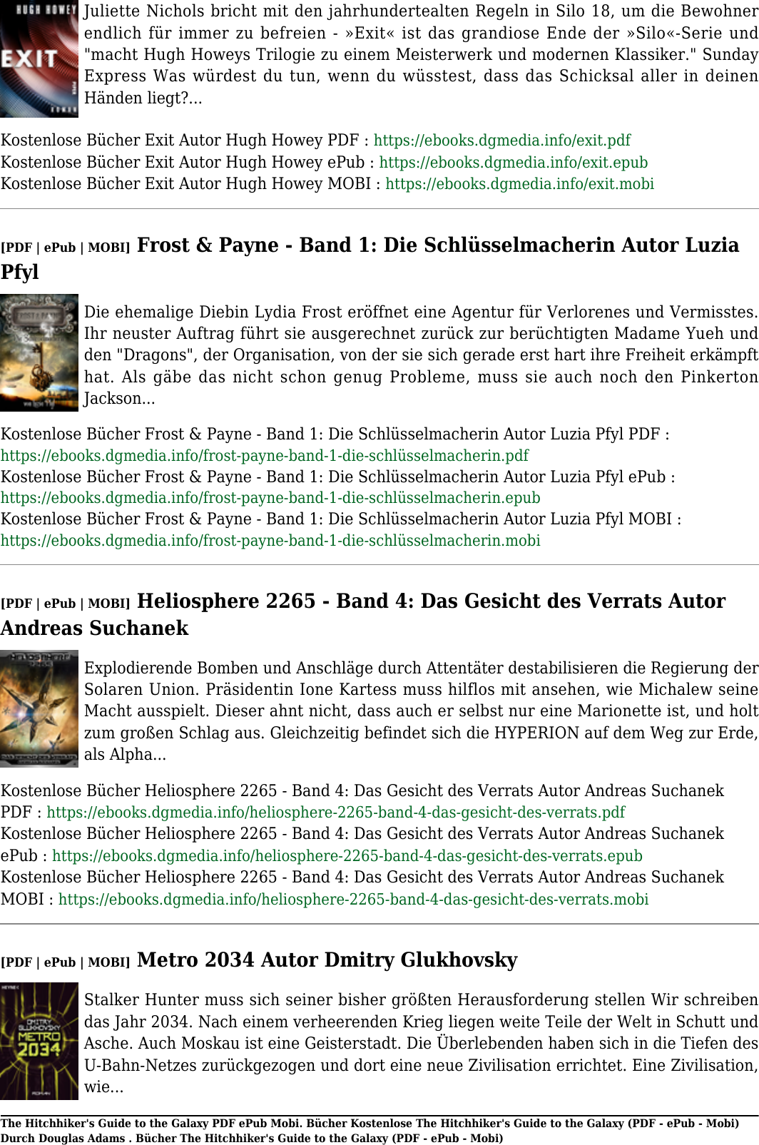 Page 8 of 10 - Kostenlose Bücher The Hitchhiker's Guide To Galaxy (PDF - EPub Mobi) Autor Douglas Adams E Pub Durch Adam