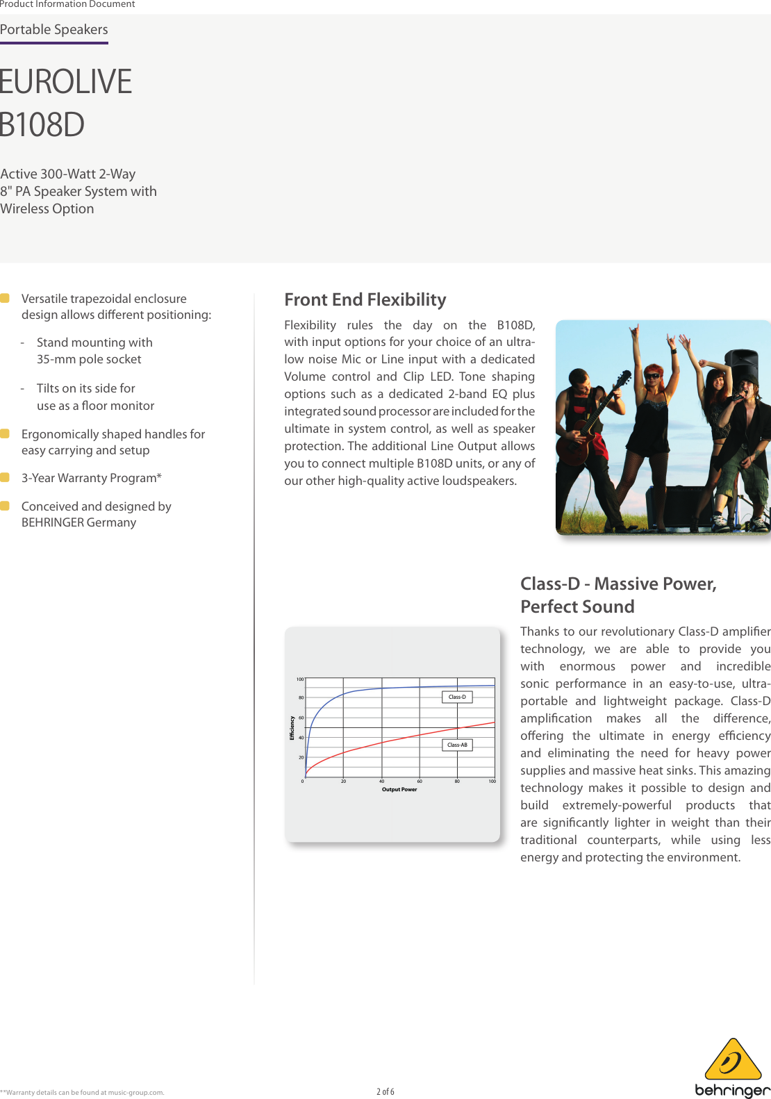Page 2 of 6 - BEHRINGER_B108D P0ALY_Product Information Behringer B108D Product P0ALY