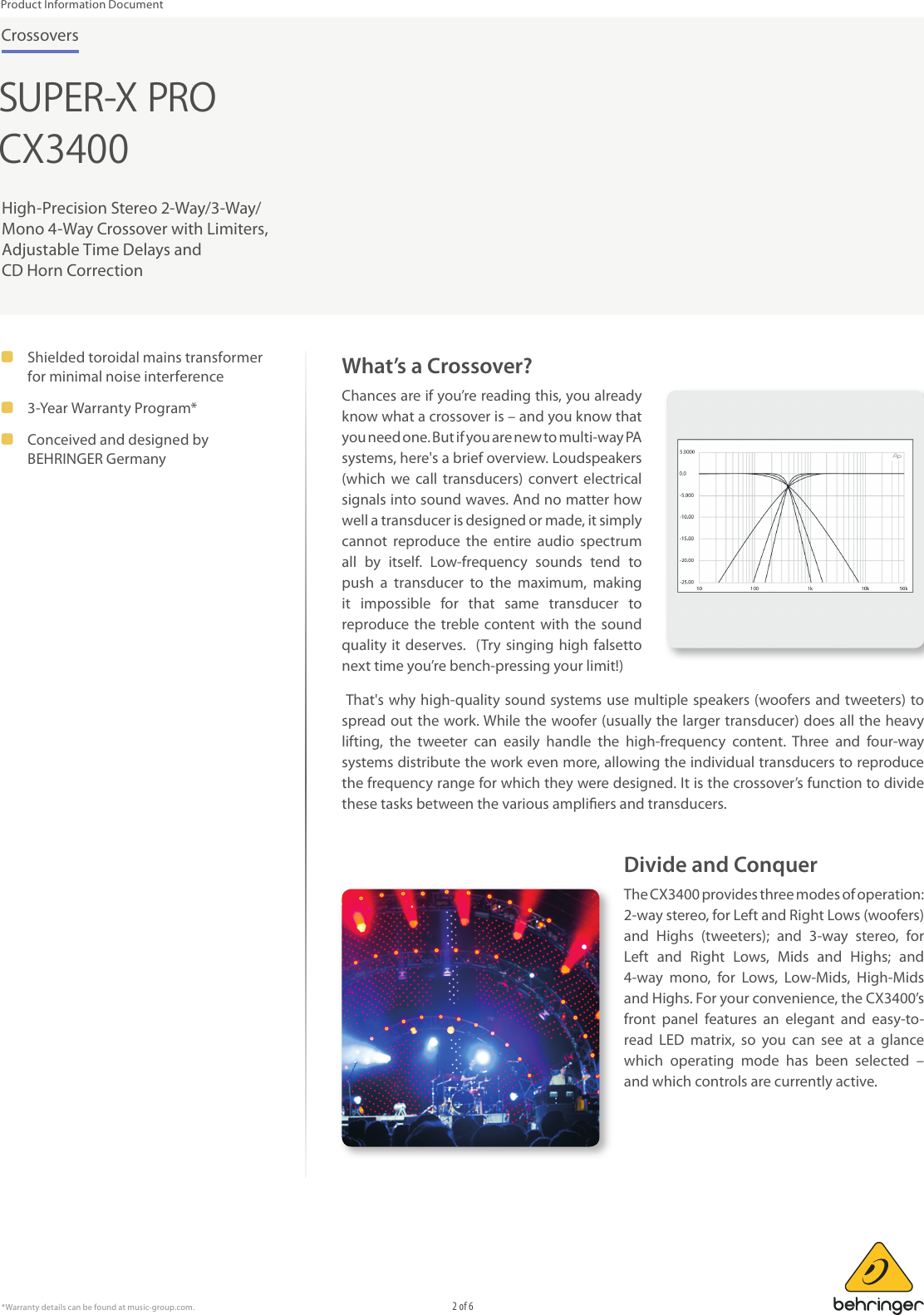 Page 2 of 6 - FEEL Prod Grap PH_Approval_P0100 (CX3400) PID_2016-02-16_Rev.1 Behringer CX3400 Product Information  P0100