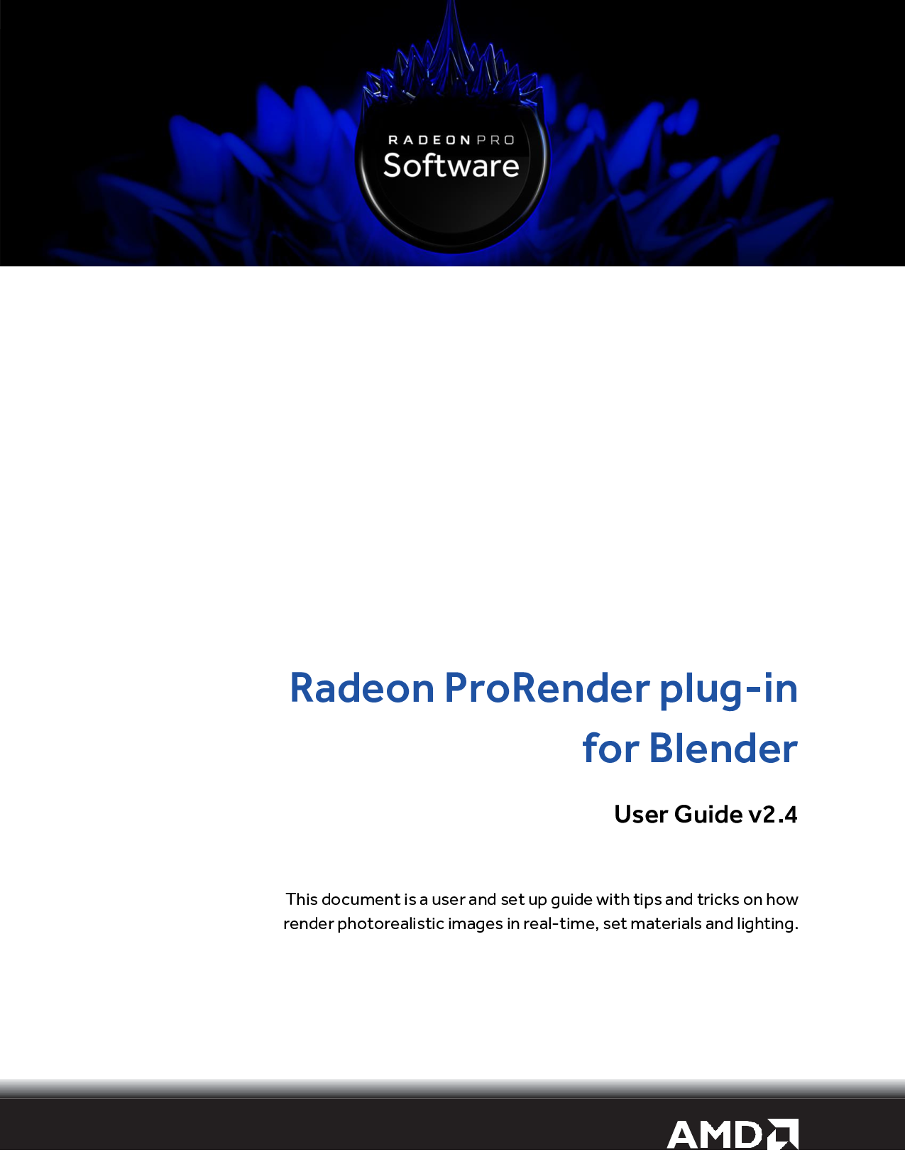 BLENDER User Manual V2.4 Radeon Pro Render