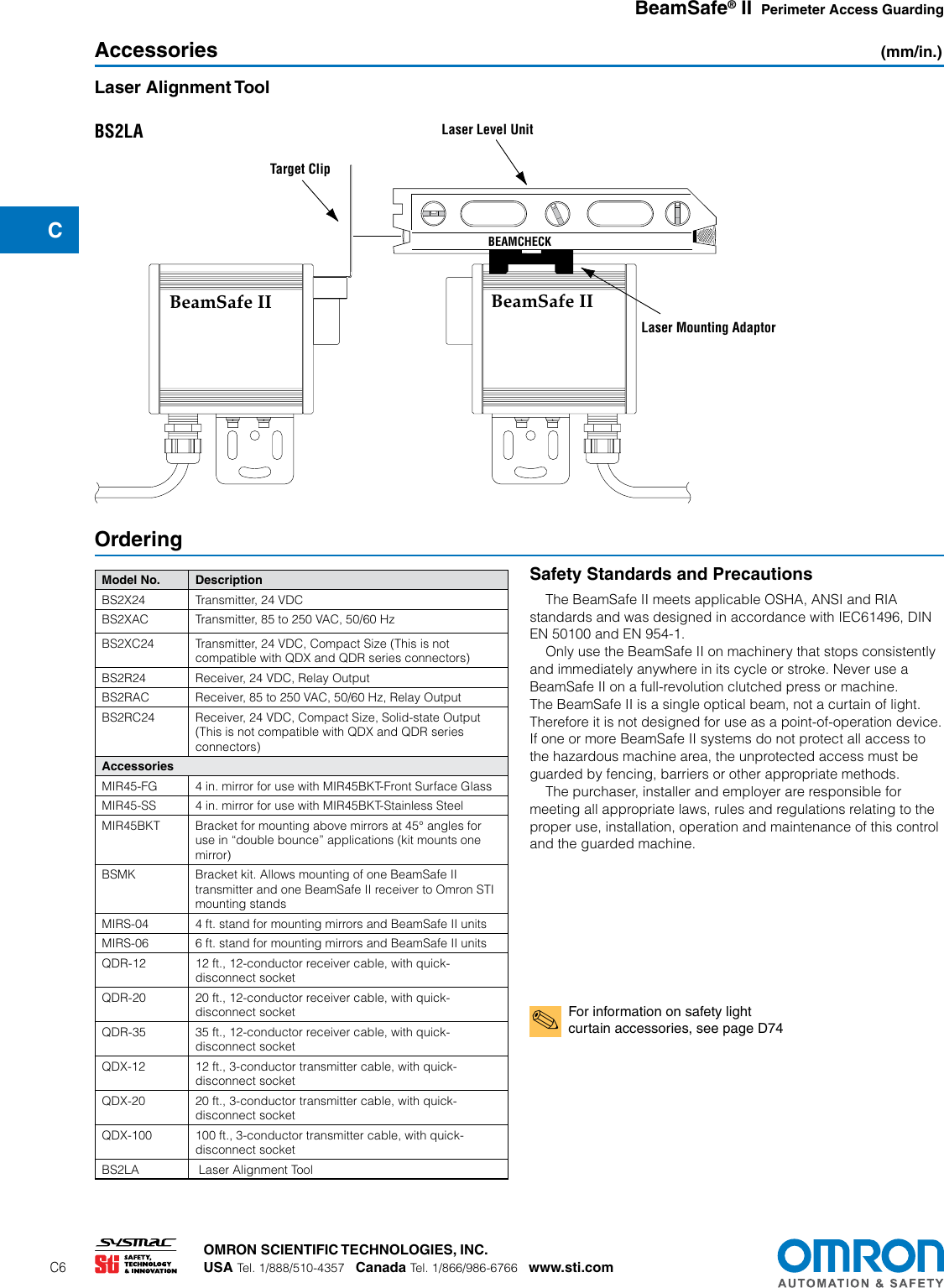 Page 6 of 7 - BeamSafe II Perimeter Access Guarding Sensor Datasheet  Beam Safe En 201507 F242I-E-01