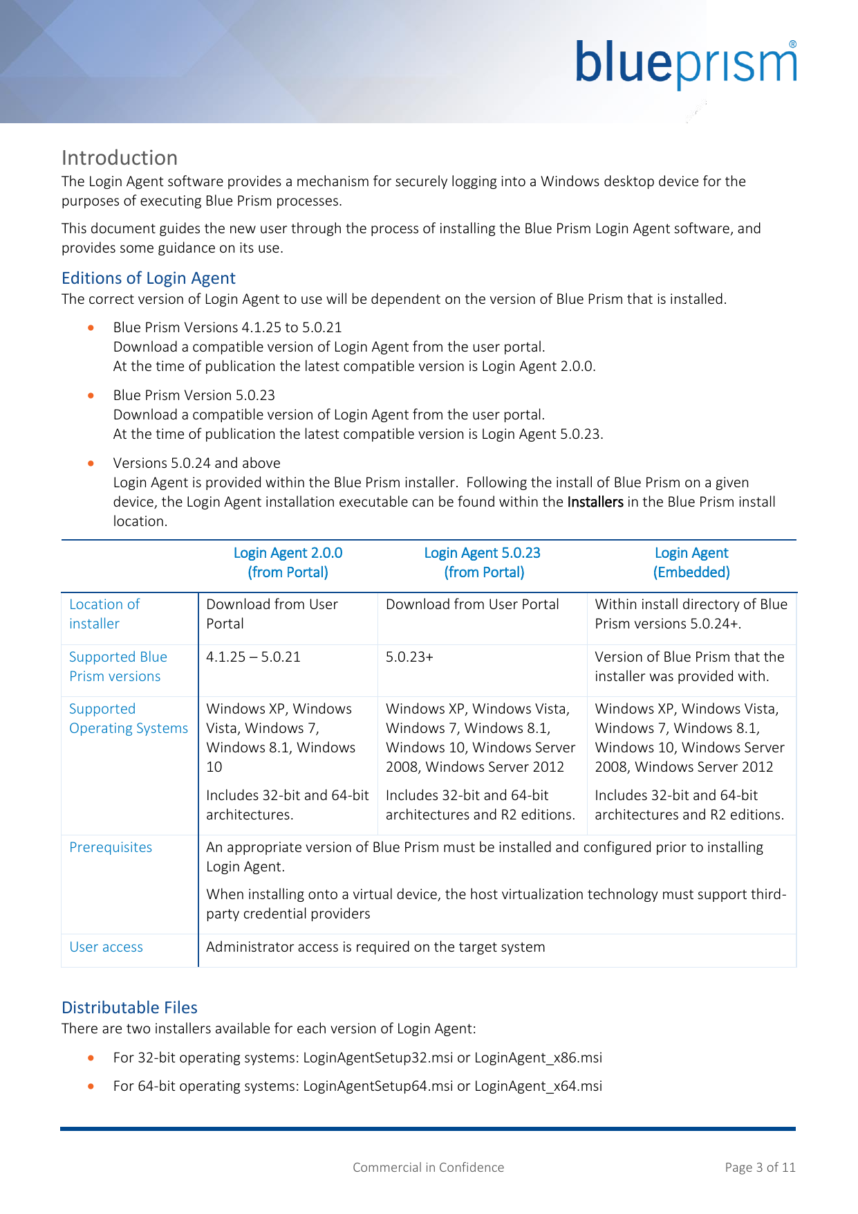 Page 3 of 11 - Login Agent Blue Prism User Guide