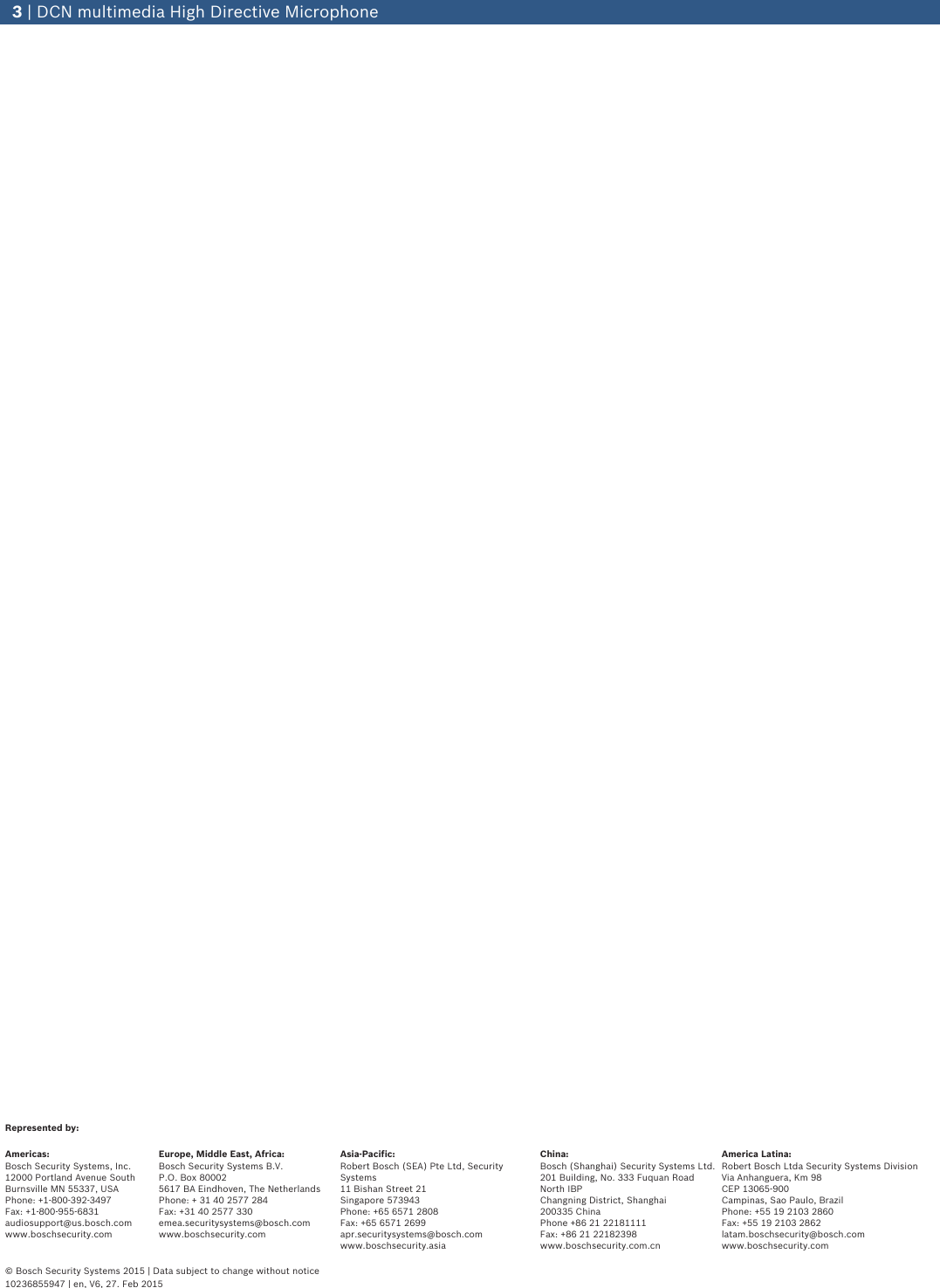 Page 3 of 3 - Boschdcnmhdmic DCN Multimedia High Directive Microphone User Manual