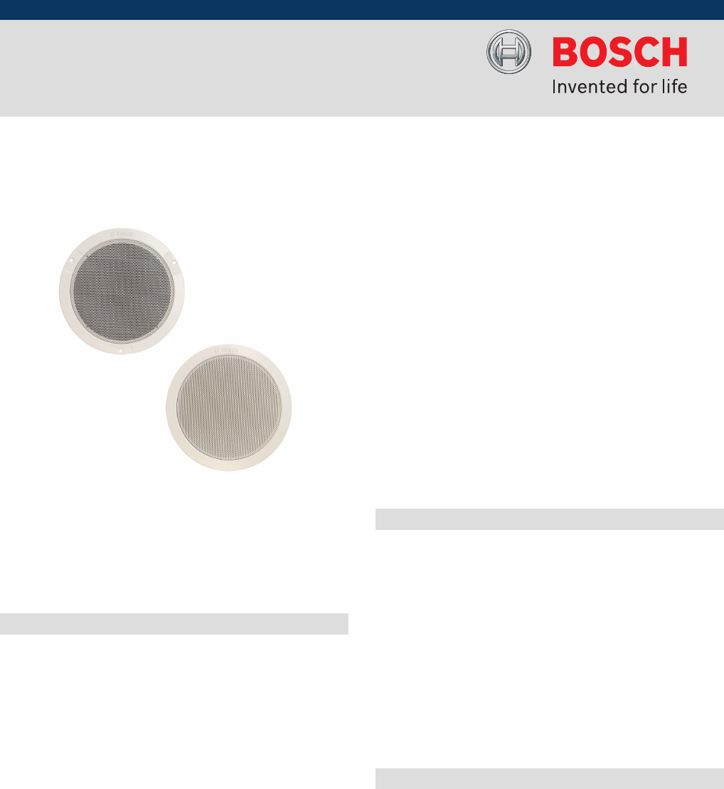 Boschlhm060610 Lhm 0606 Xx Ceiling Loudspeaker User Manual