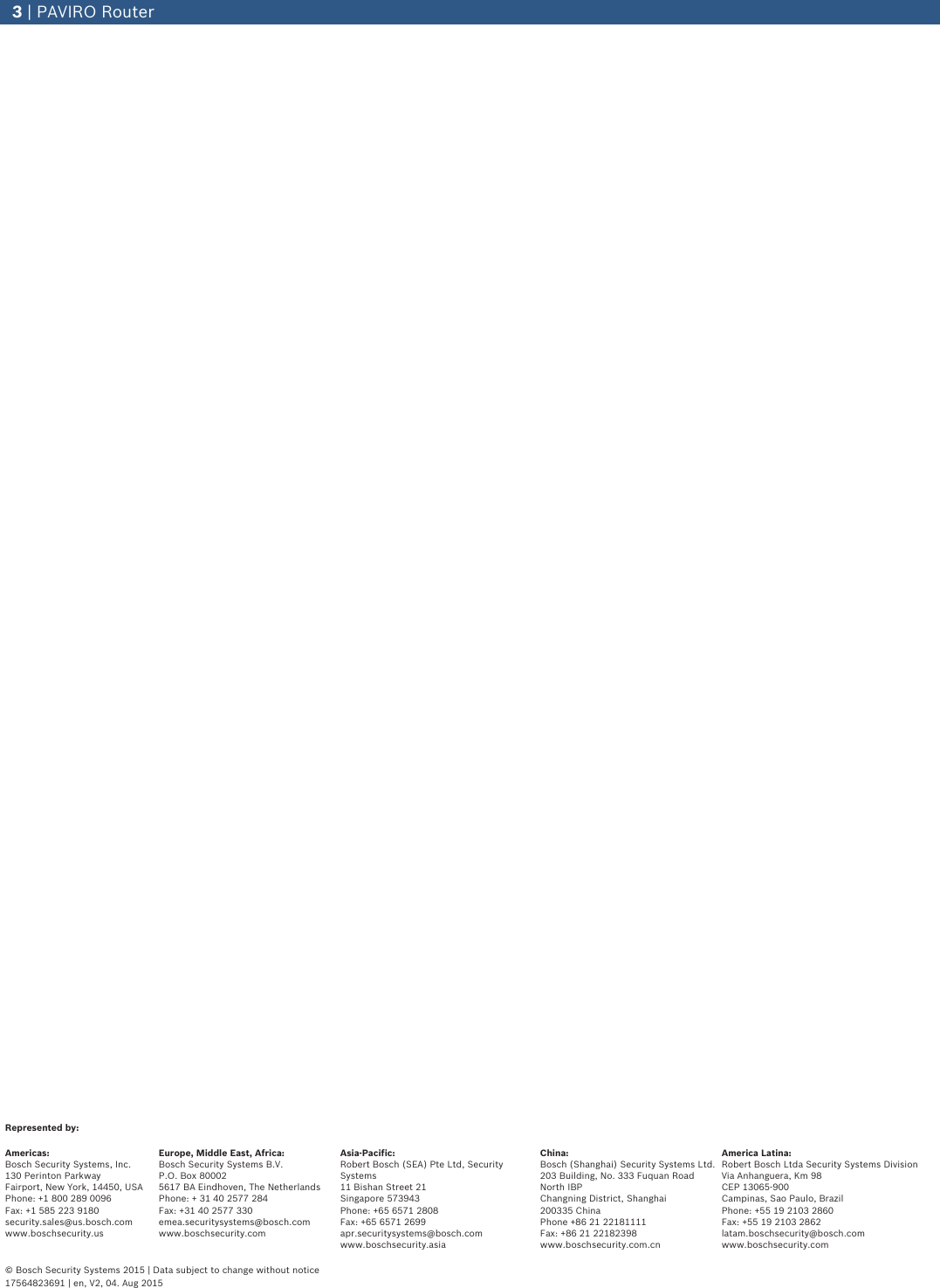 Page 3 of 3 - Boschpva4R24 PAVIRO Router User Manual