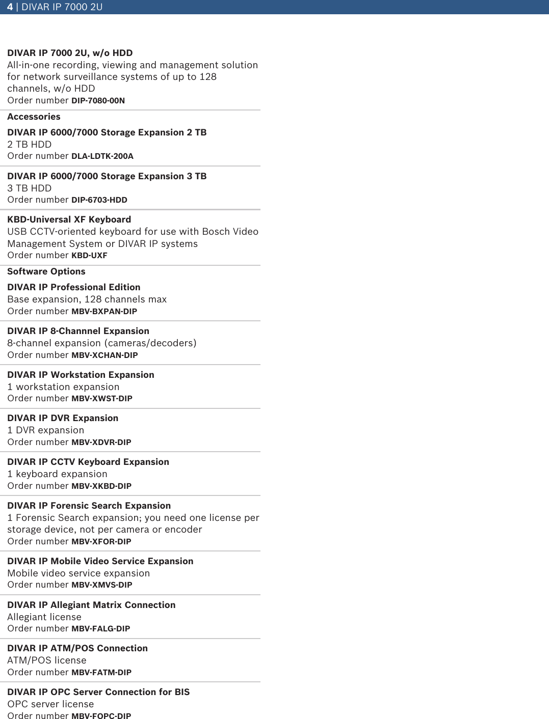 Page 4 of 5 - Bosmbvxkbddip DIVAR IP 7000 2U User Manual