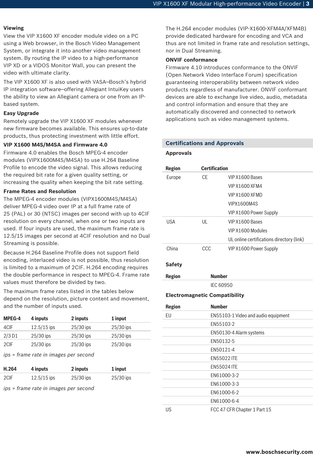 Page 3 of 8 - Bosvipx1600Psuk VIP X1600 XF Modular High-performance Video Encoder User Manual