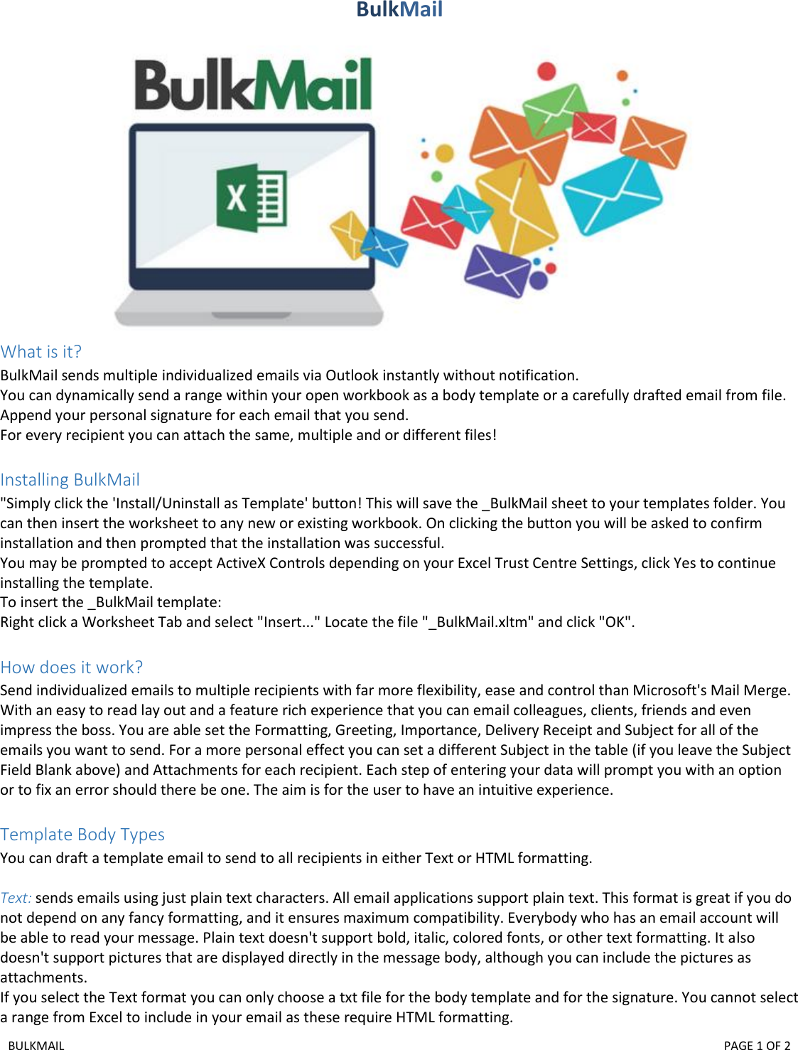 Page 1 of 2 - Bulk Mail Instructions