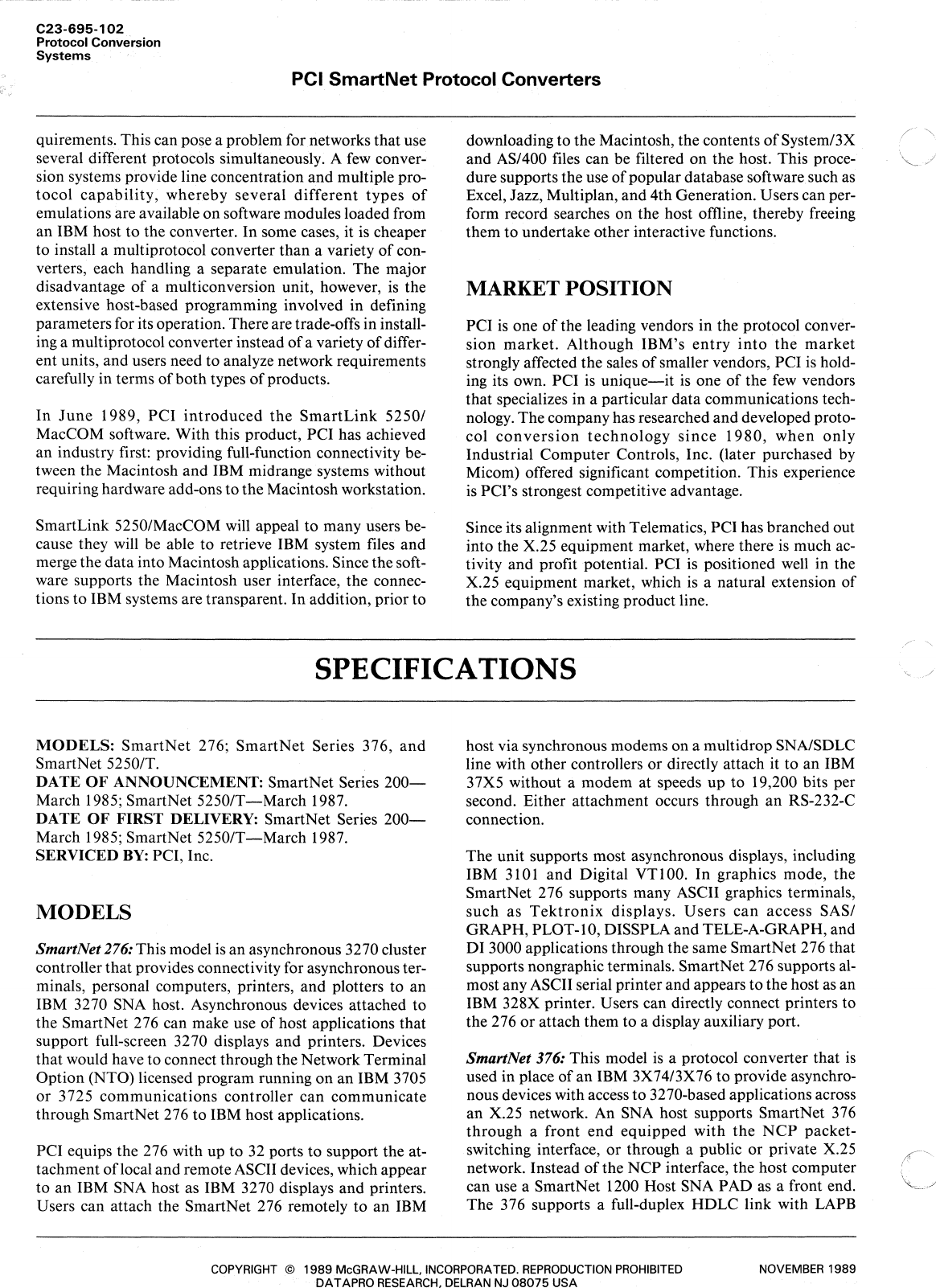 Page 2 of 12 - C23-695_PCI_Smart Net C23-695 PCI Smart