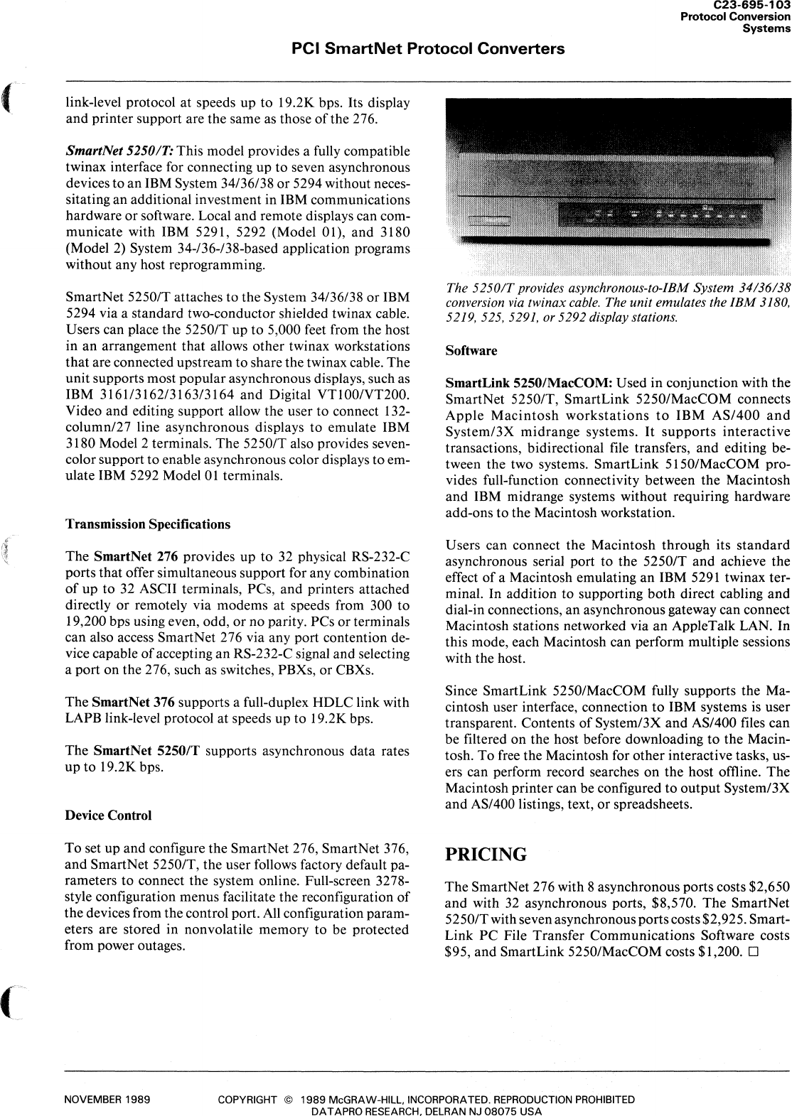 Page 3 of 12 - C23-695_PCI_Smart Net C23-695 PCI Smart