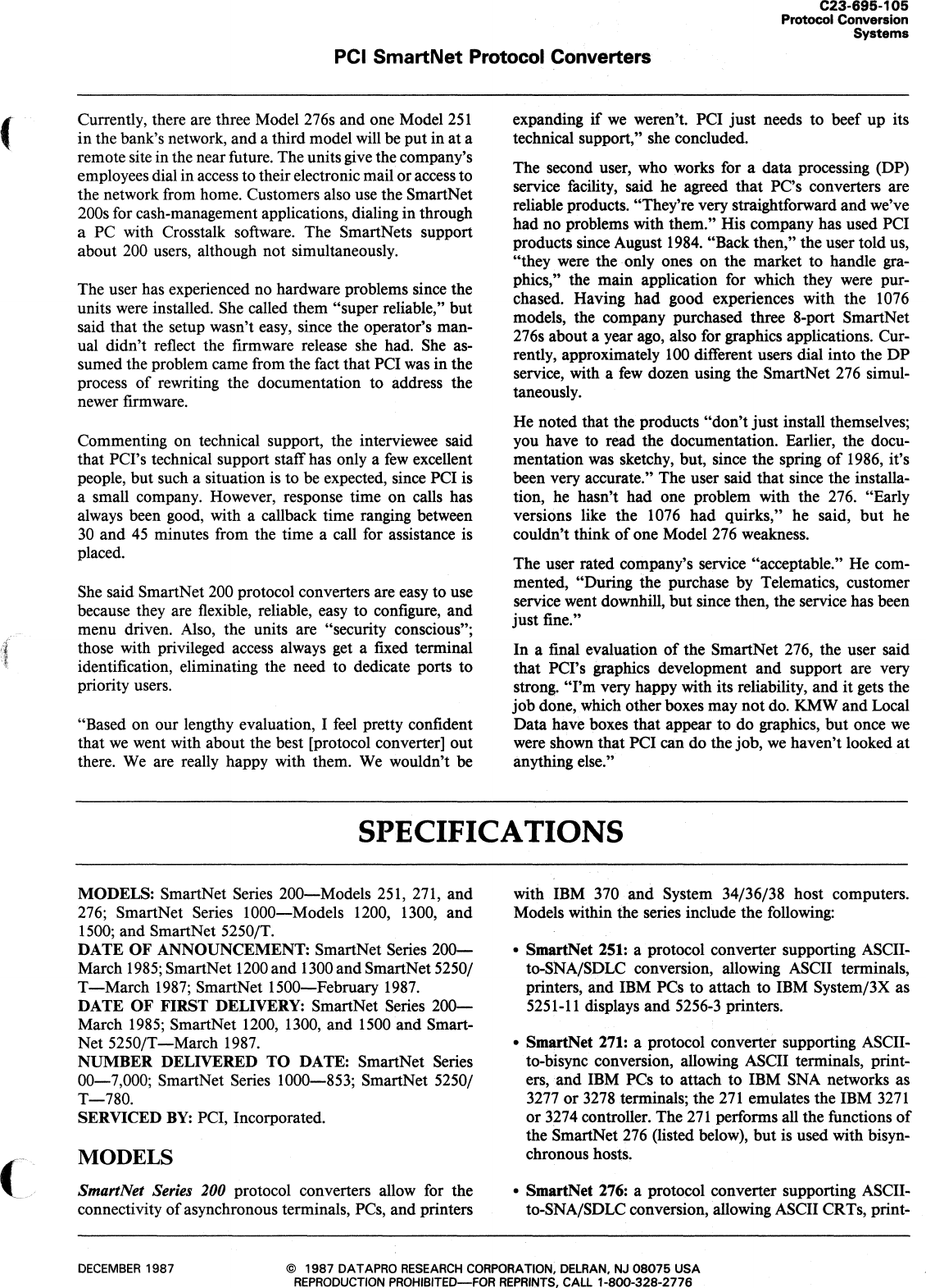 Page 9 of 12 - C23-695_PCI_Smart Net C23-695 PCI Smart