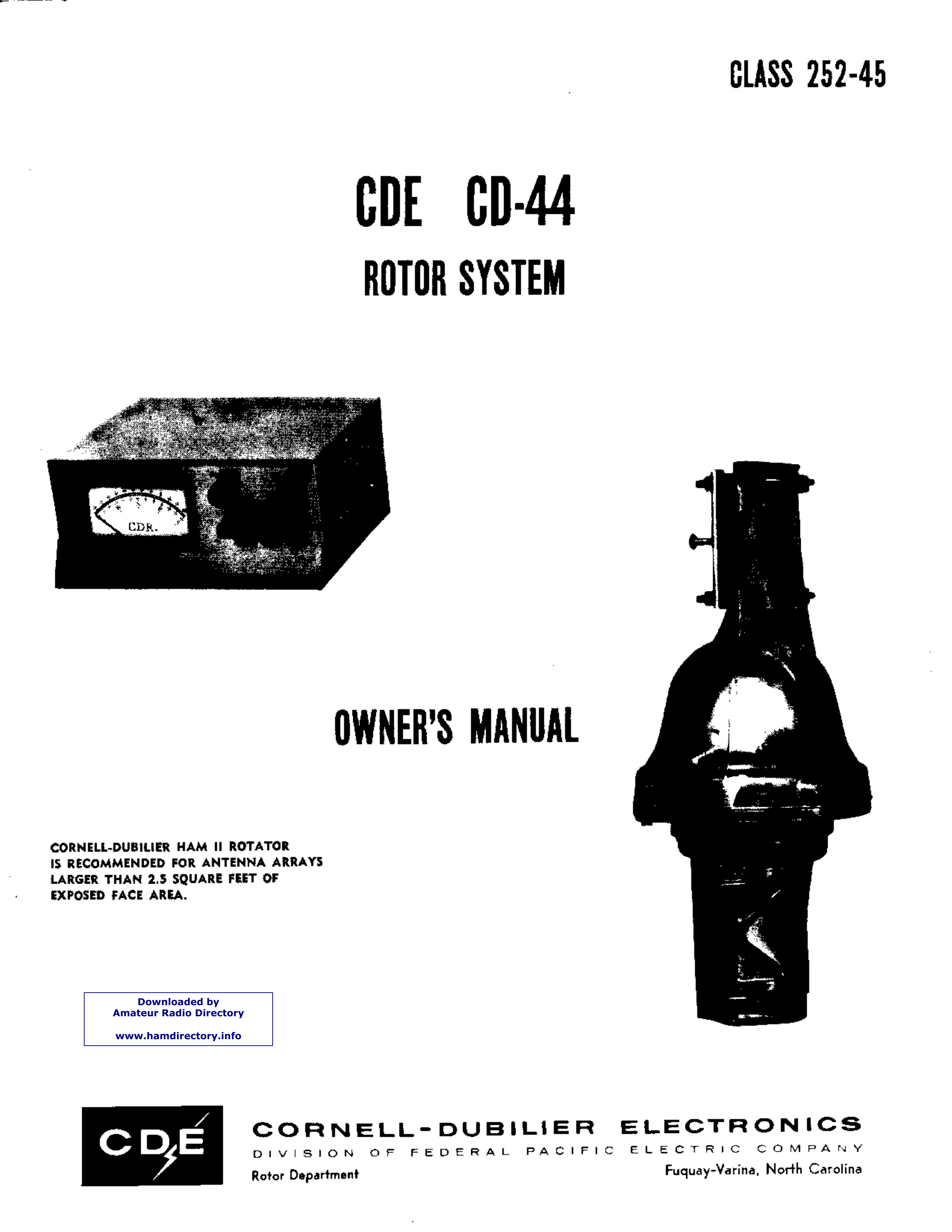 Page 1 of 8 - CDE - CD-44 Rotator CDE-CD-44-ROTATOR-User-Manual+sch CDE-CD-44-ROTATOR-User-Manual Sch