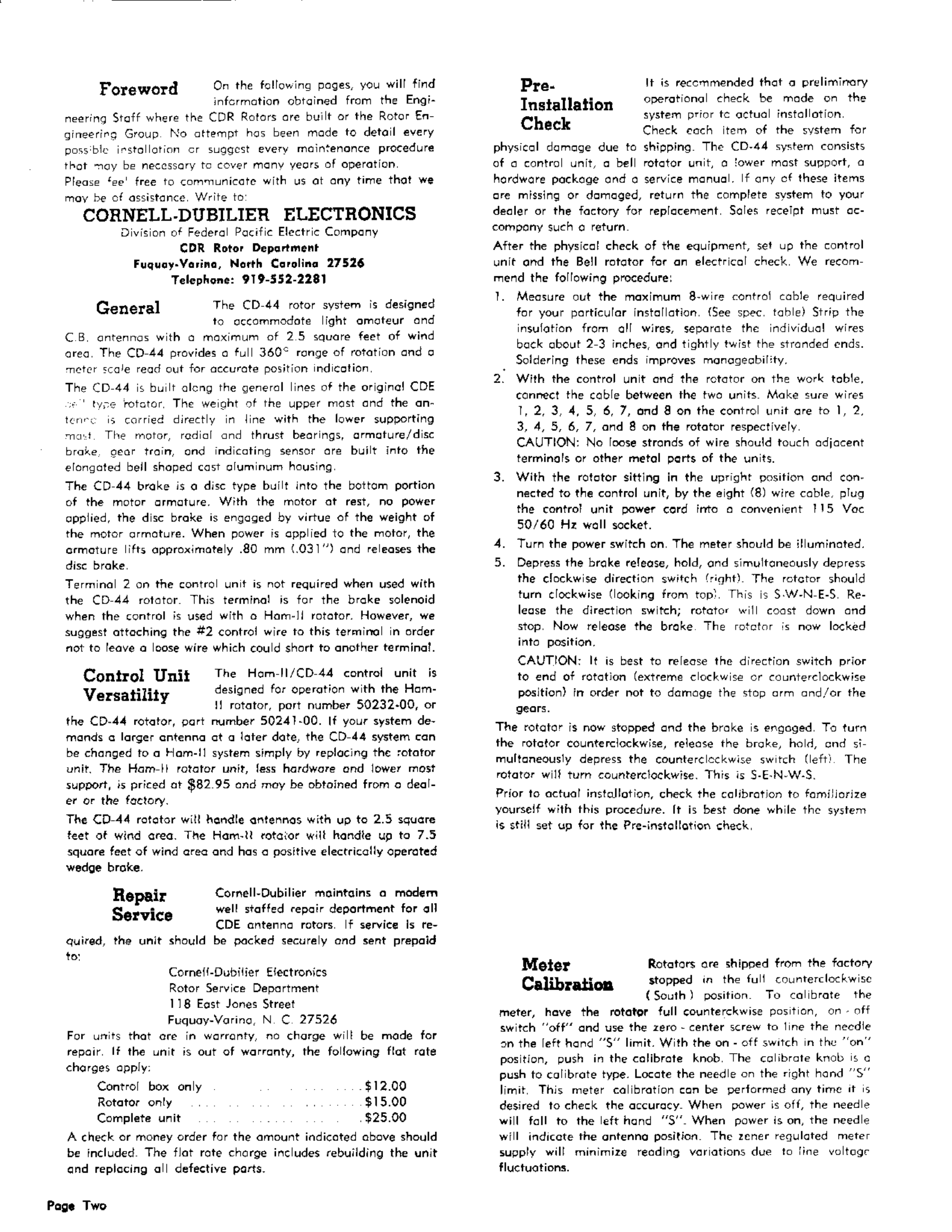 Page 2 of 8 - CDE - CD-44 Rotator CDE-CD-44-ROTATOR-User-Manual+sch CDE-CD-44-ROTATOR-User-Manual Sch