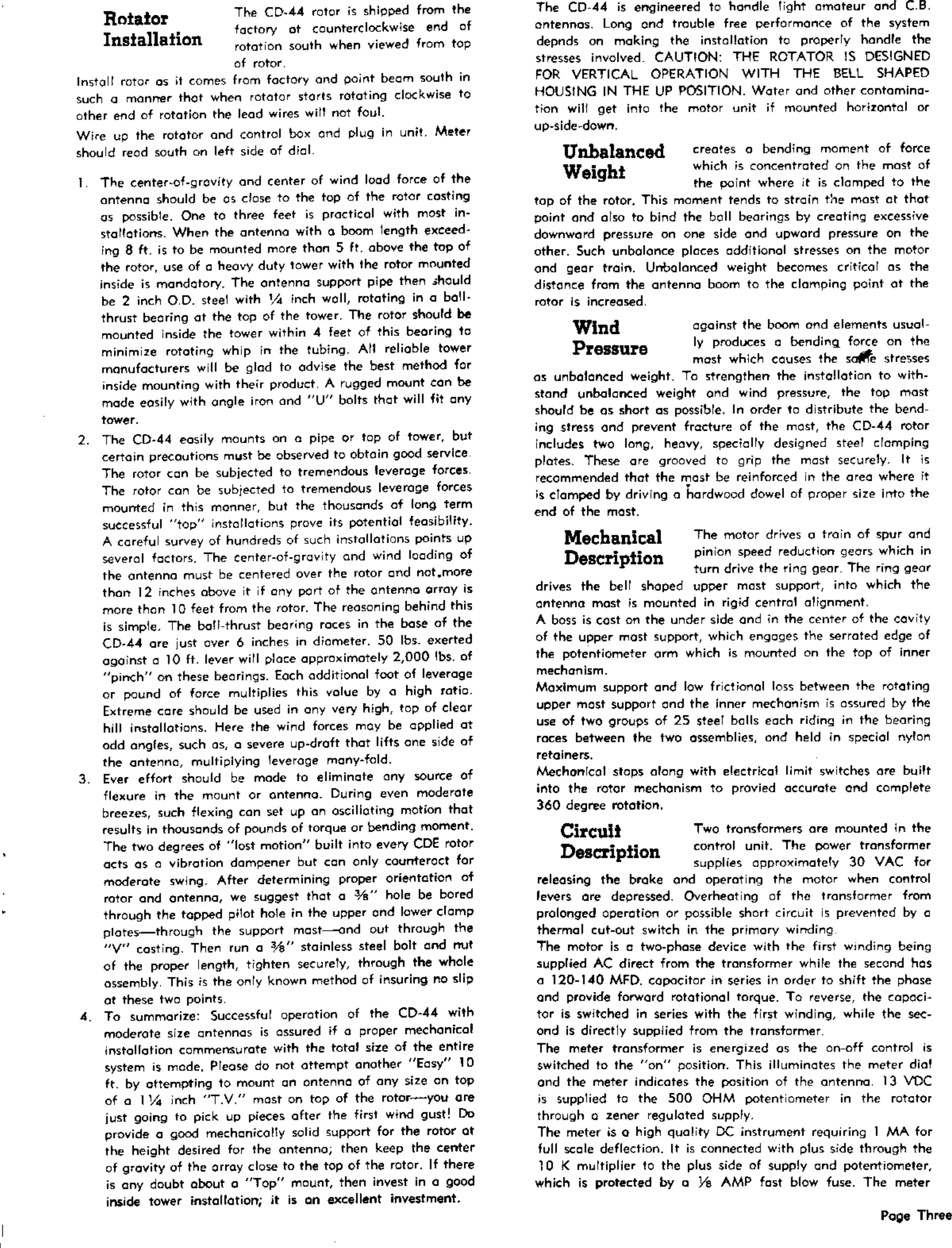 Page 3 of 8 - CDE - CD-44 Rotator CDE-CD-44-ROTATOR-User-Manual+sch CDE-CD-44-ROTATOR-User-Manual Sch