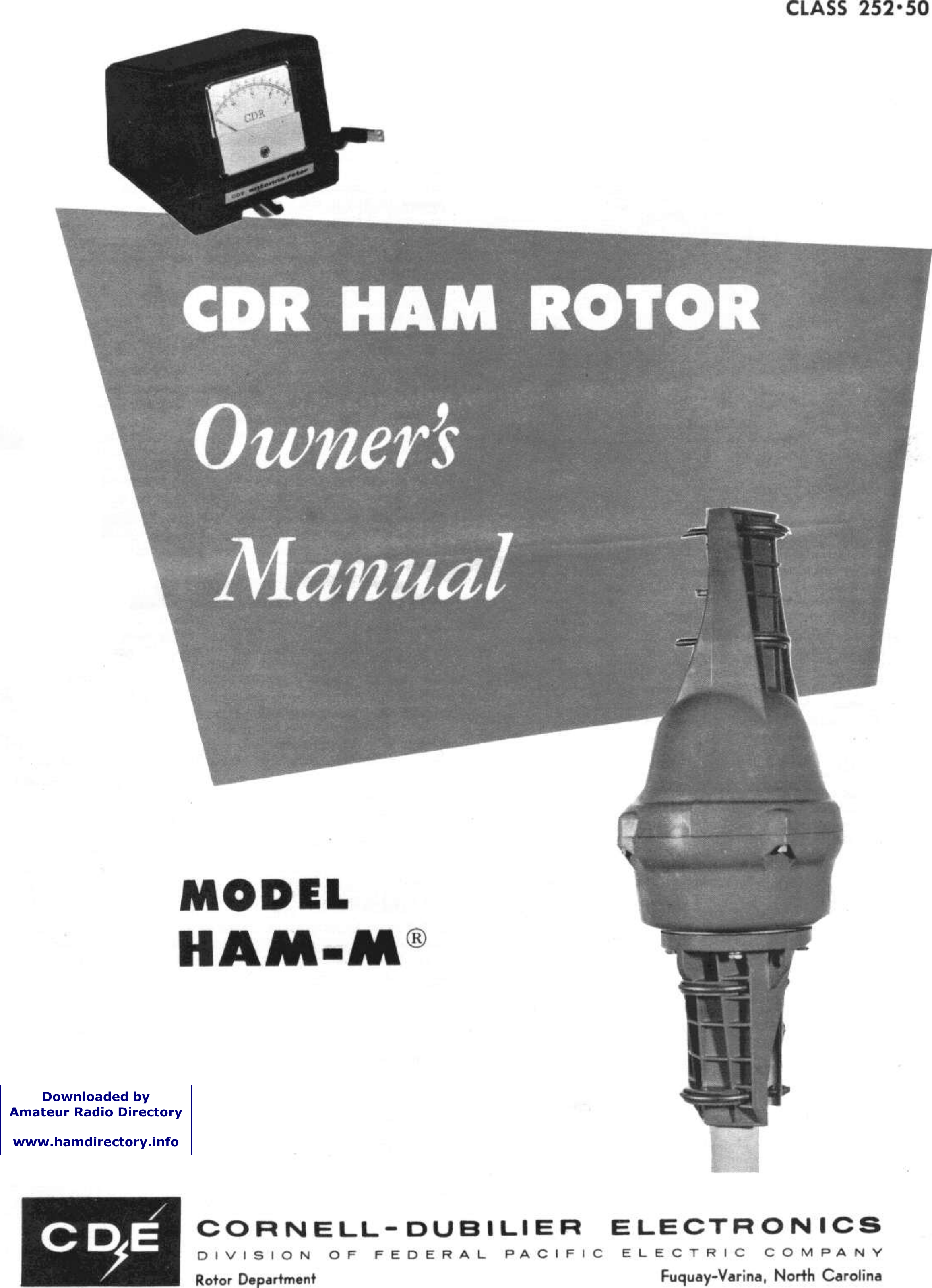 Page 1 of 12 - CDE - HAM-M Rotator CDE-HAM-M-ROTATOR-User-Manual+sch CDE-HAM-M-ROTATOR-User-Manual Sch