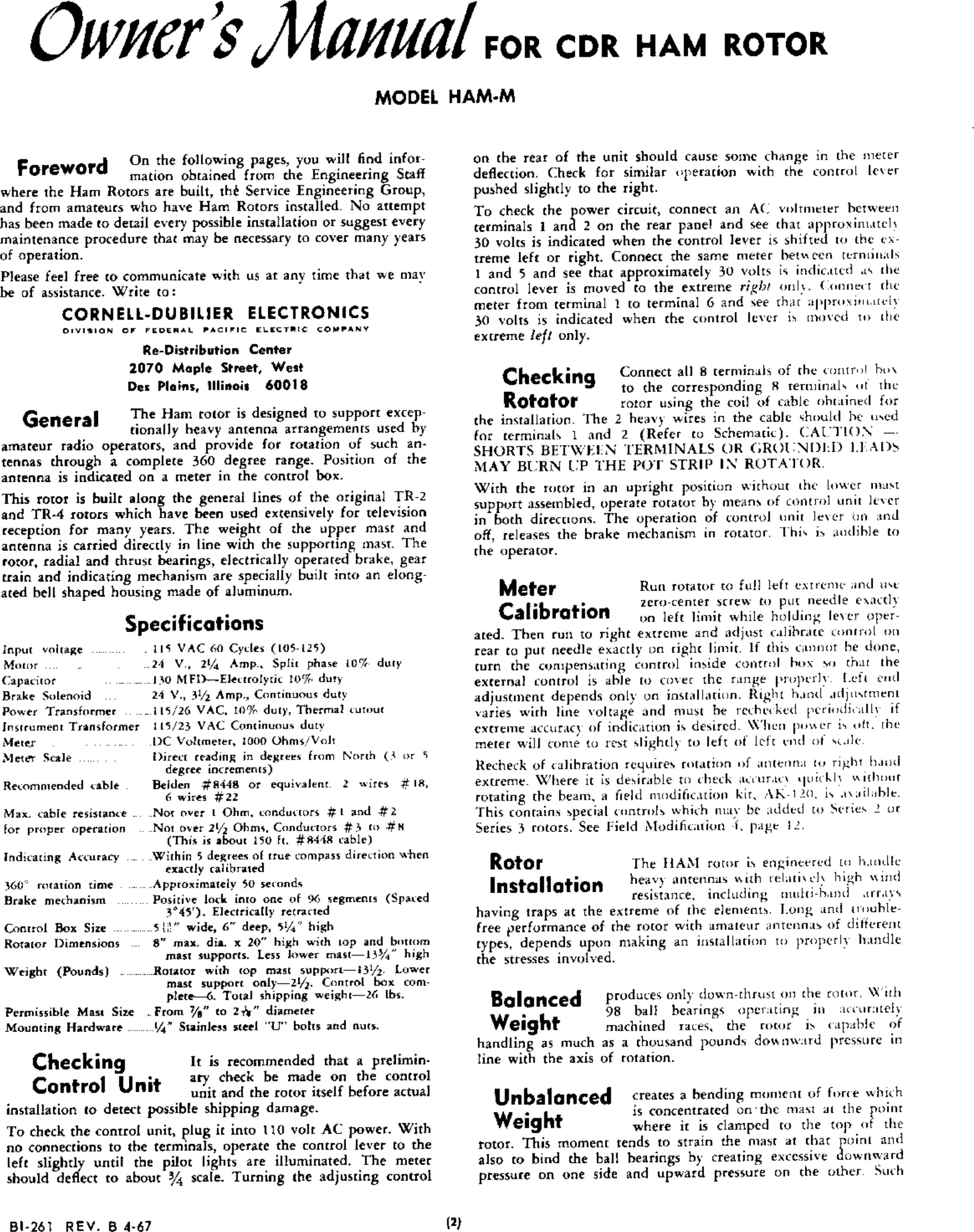 Page 2 of 12 - CDE - HAM-M Rotator CDE-HAM-M-ROTATOR-User-Manual+sch CDE-HAM-M-ROTATOR-User-Manual Sch