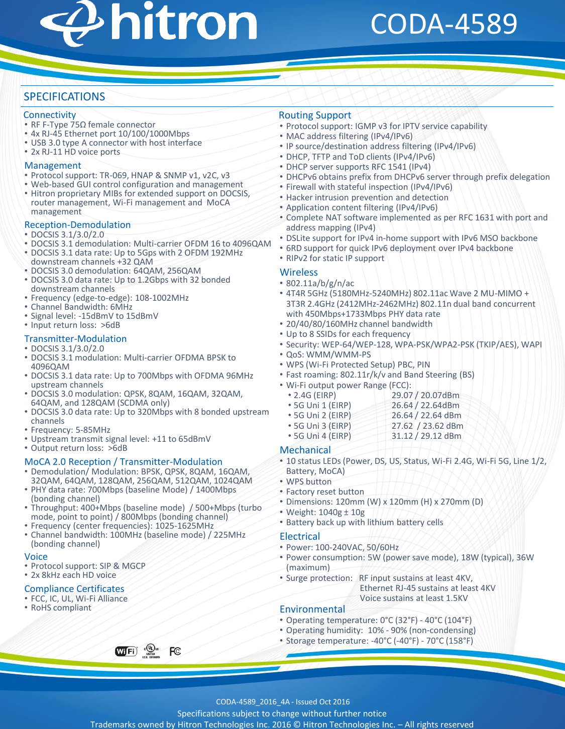 Page 2 of 2 - Presentation CODA-4589_datasheet CODA-4589 Datasheet