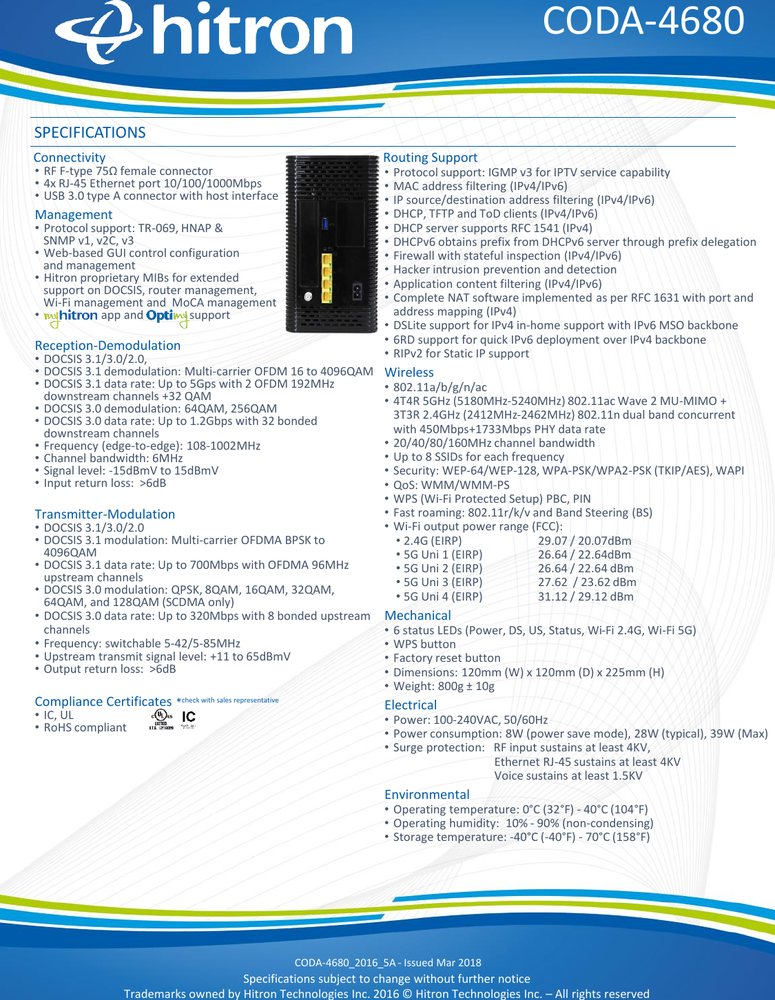 Page 2 of 2 - Presentation CODA-4680 Datasheet 2018-05-18