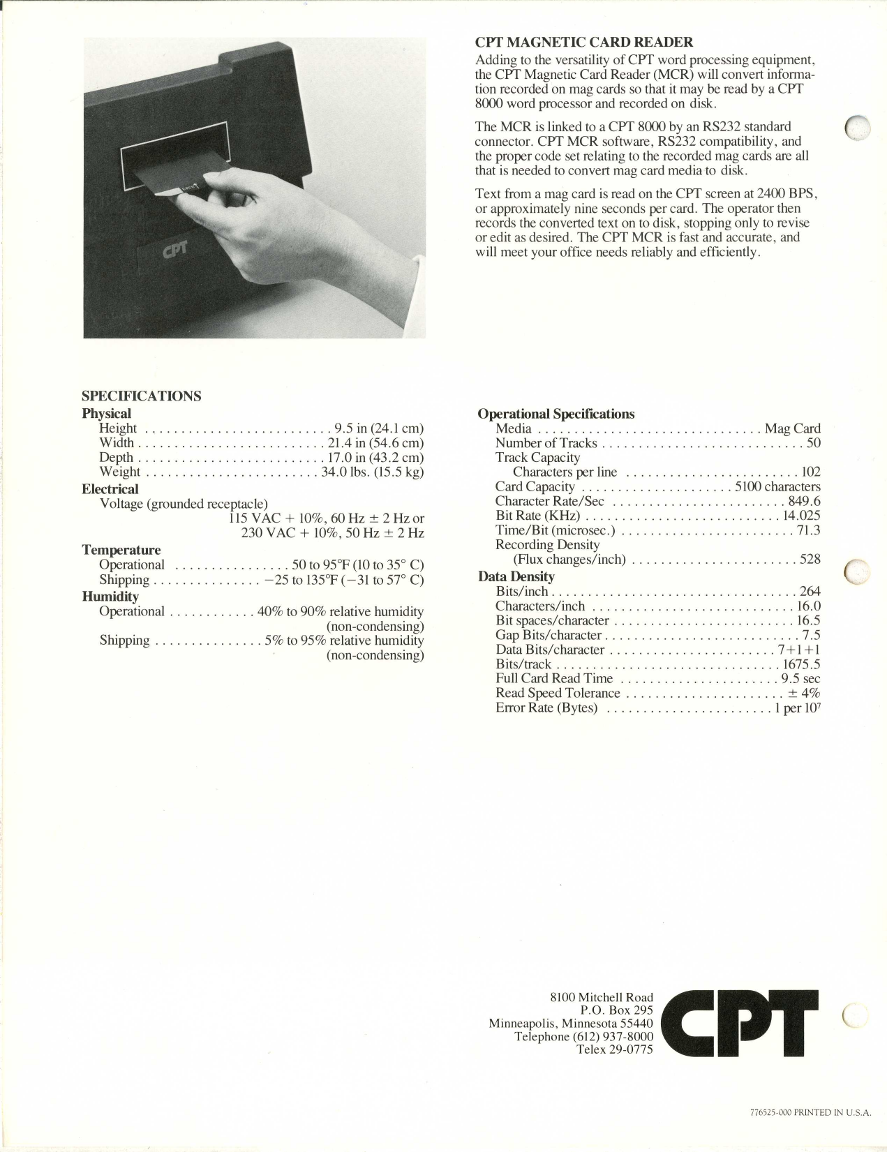 Page 2 of 2 - CPT_Magnetic_Card_Reader_Brochure CPT Magnetic Card Reader Brochure
