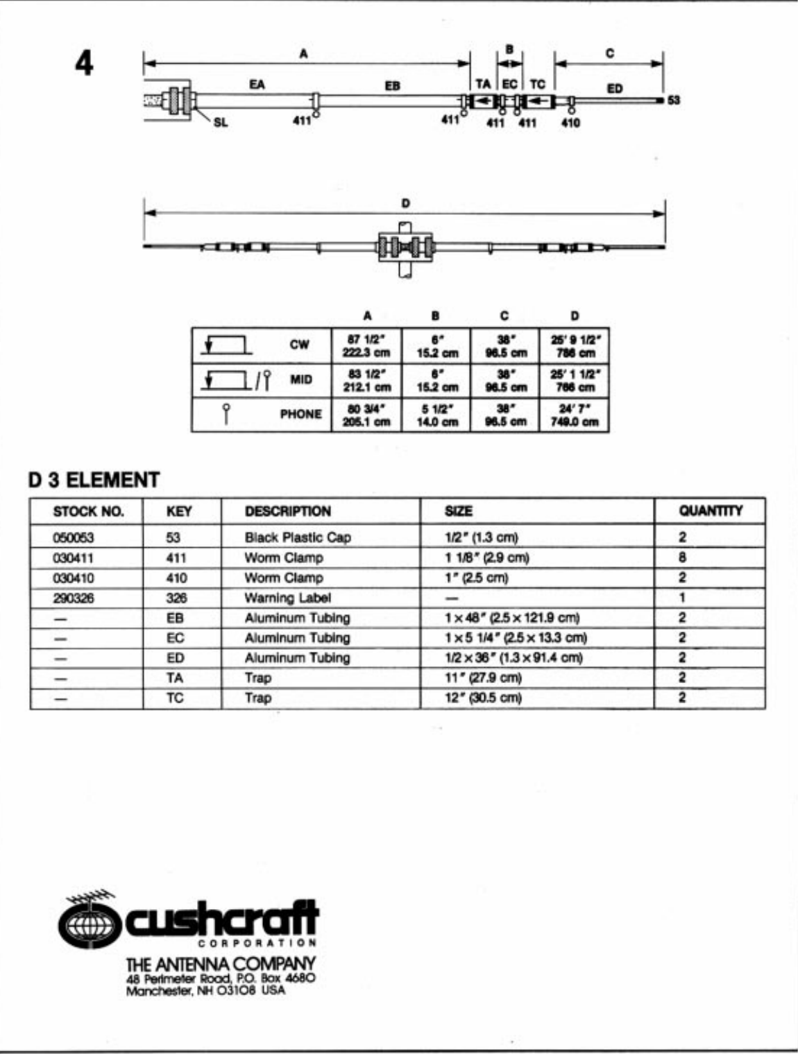 Page 4 of 4 - 1 CUSHCRAFT--D3-ROT-DIPOLE