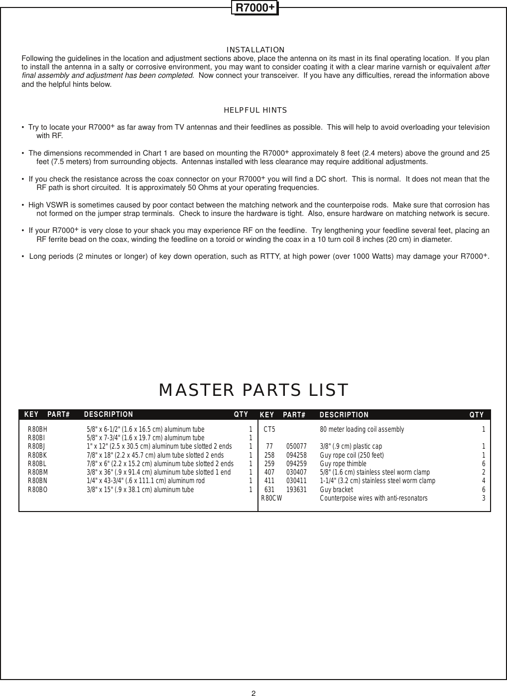Page 3 of 8 - CUSHCRAFT--R-7000+INSTALLATION CUSHCRAFT--R-7000 INSTALLATION