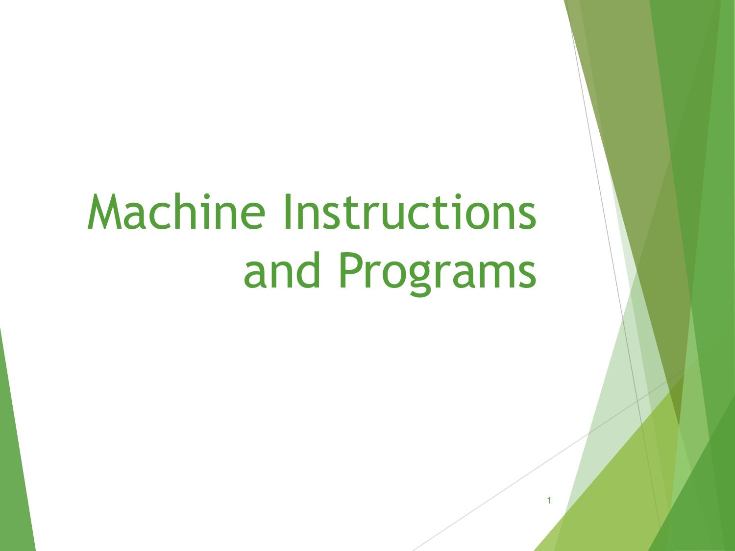 Chapter 1. Basic Structure Of Computers 2 Machine Instructions Programs