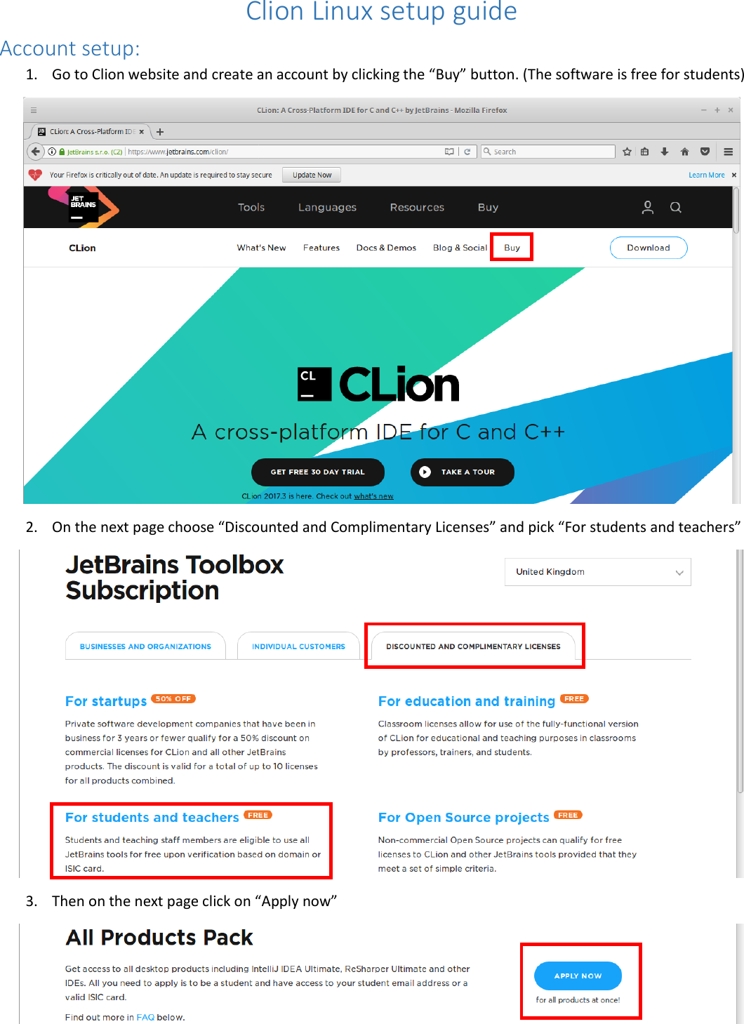 Page 1 of 8 - Clion Linux Setup Guide