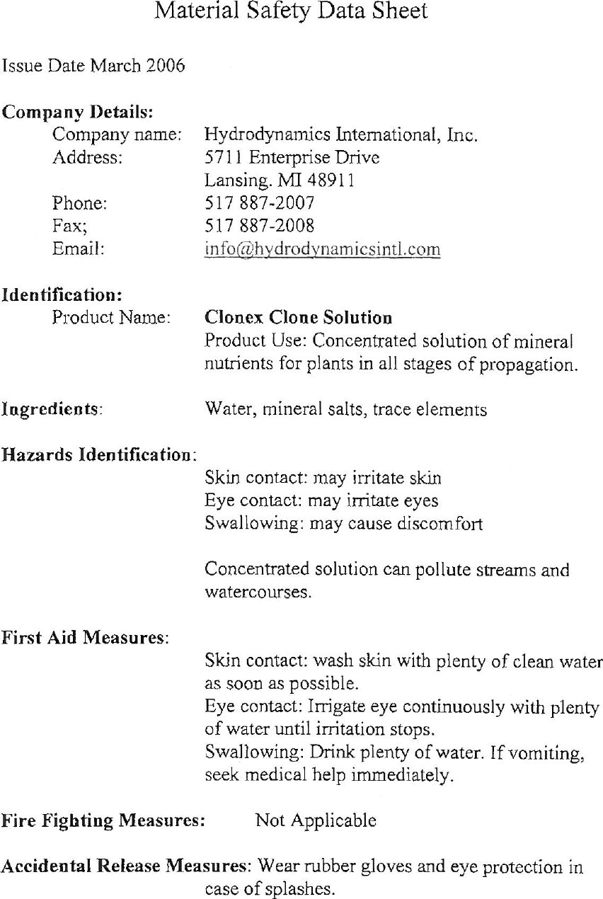 Page 1 of 2 - Clonex-Clone-Solution MSDS