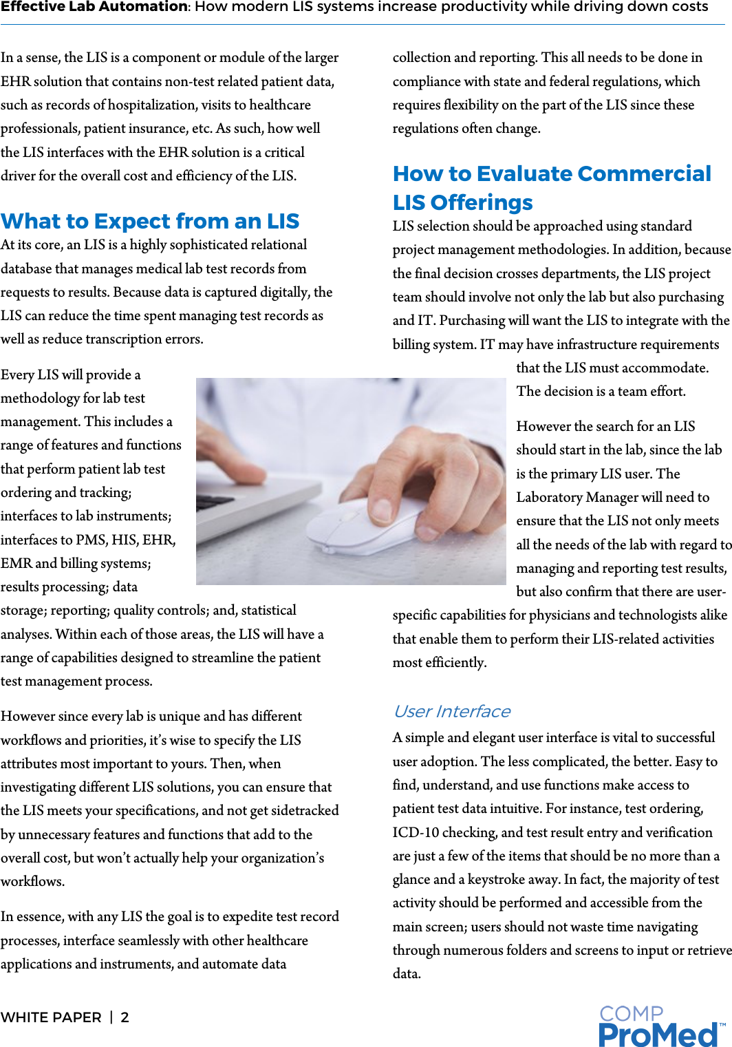 Page 3 of 7 - Effective Lab Automation White Paper  Comp-Pro-Med-Effective-Lab-Automation-White-Paper
