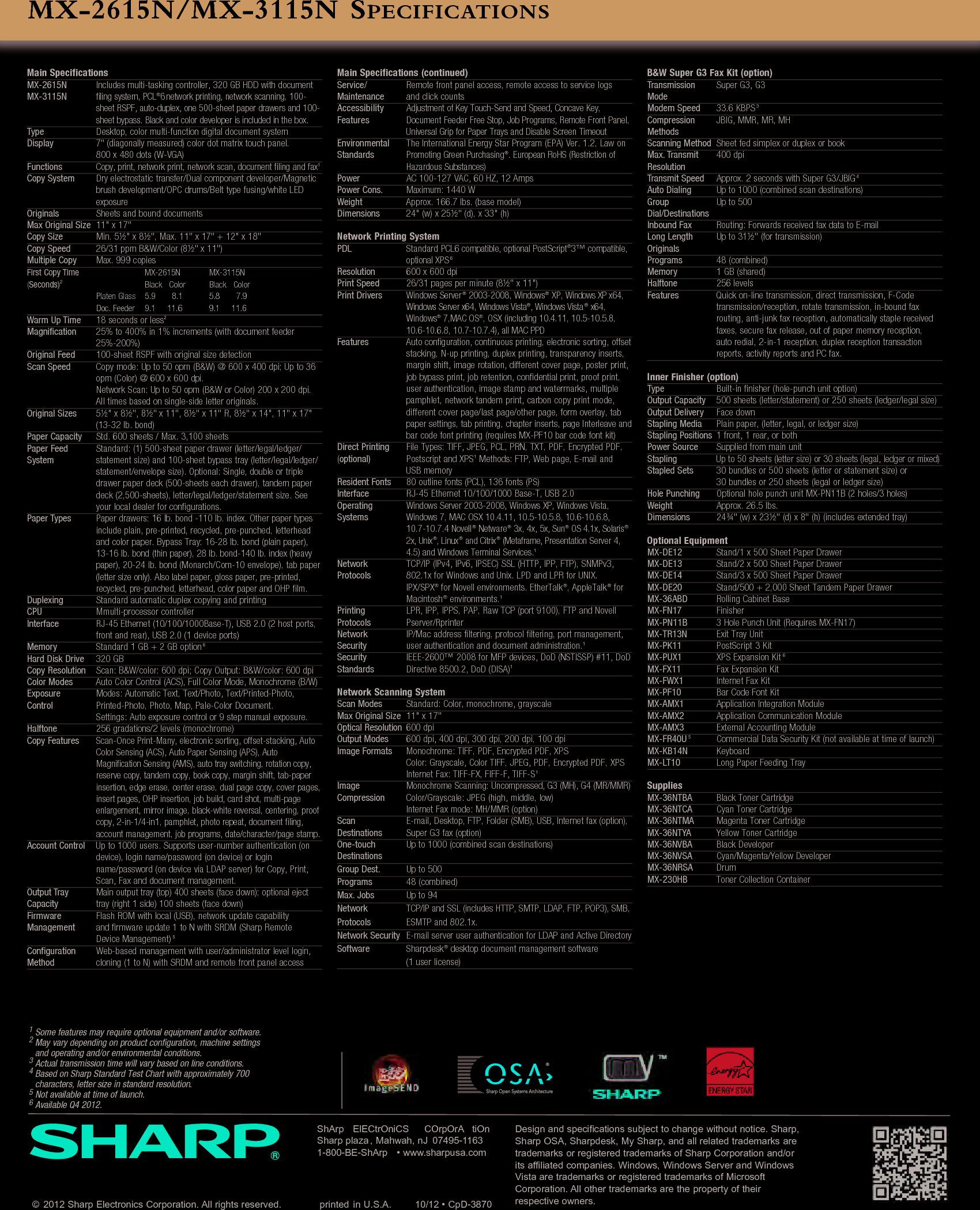 Page 8 of 8 - Cop Dow Mx2615N 3115N Bro 1 User Manual