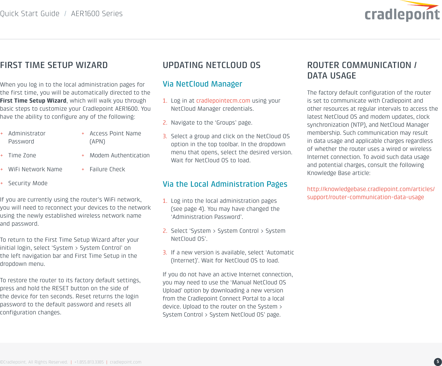 Page 5 of 5 - Cradlepoint_AER1600_Quick Start Cradlepoint AER1600 Quick