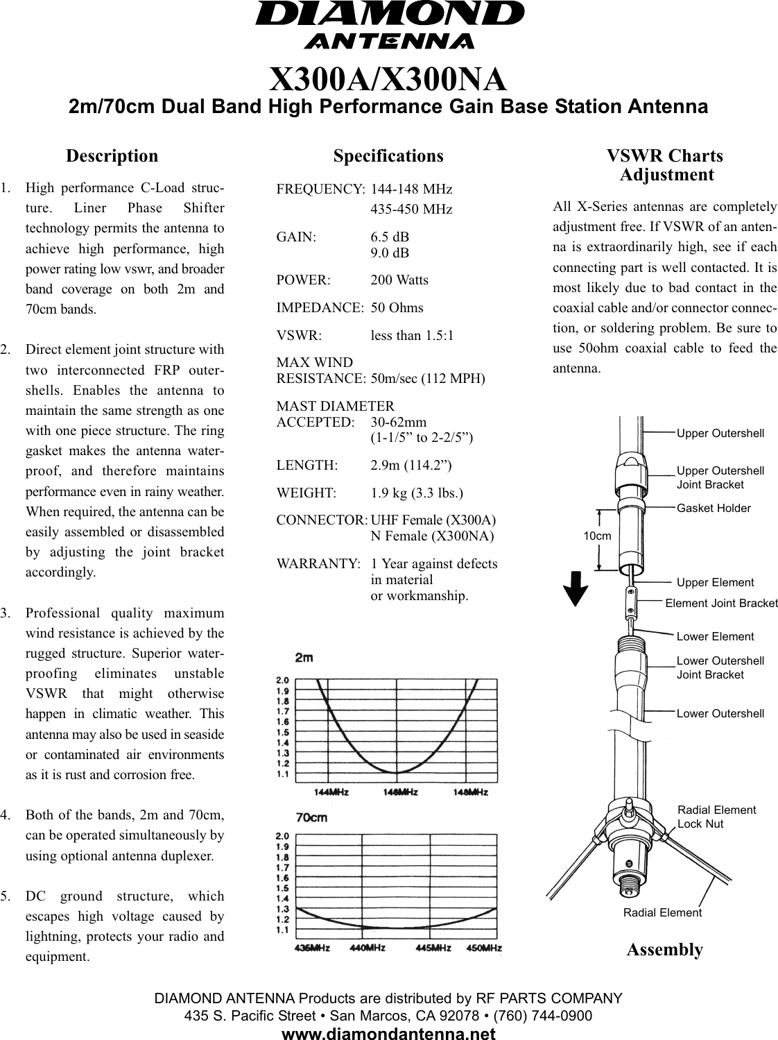 Page 1 of 2 - X300A Instructions.qxp DIAMOND--X-300-Antenna