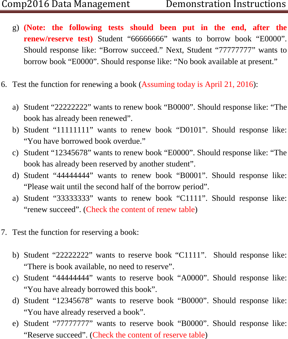 Page 3 of 3 - Comp2016 Data Management  Demonstration Instructions Demo 2016
