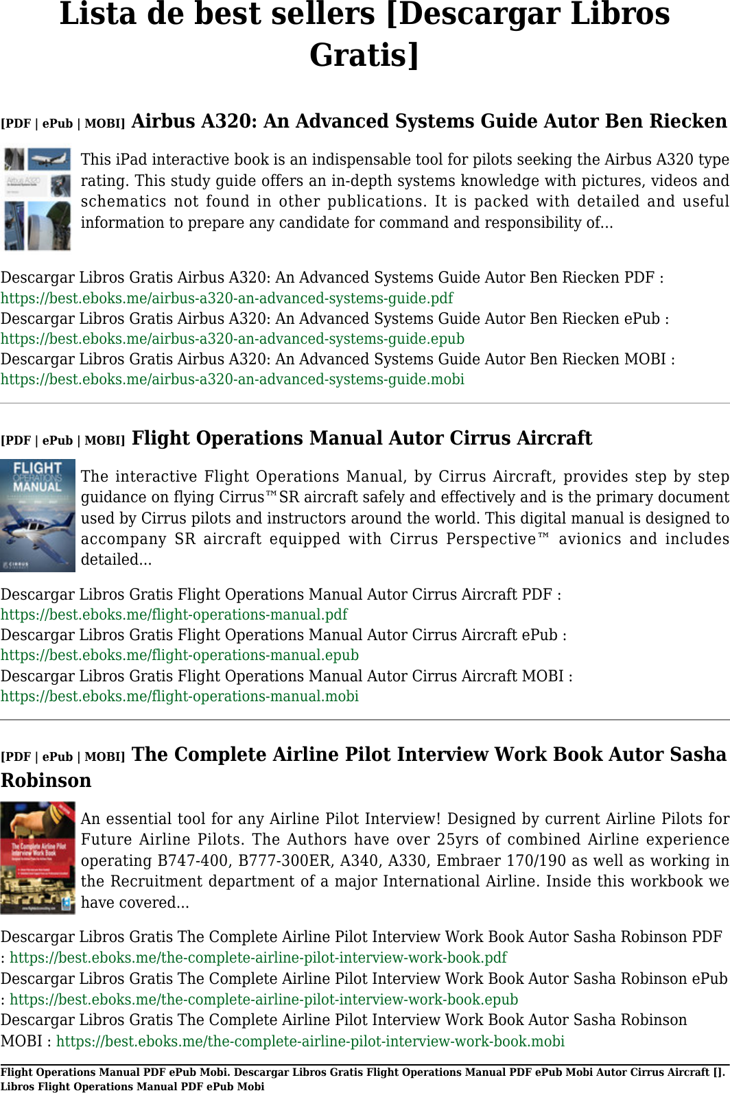 Page 3 of 11 - Descargar Libros Gratis Flight Operations Manual PDF EPub Mobi Autor Cirrus Aircraft E Pub