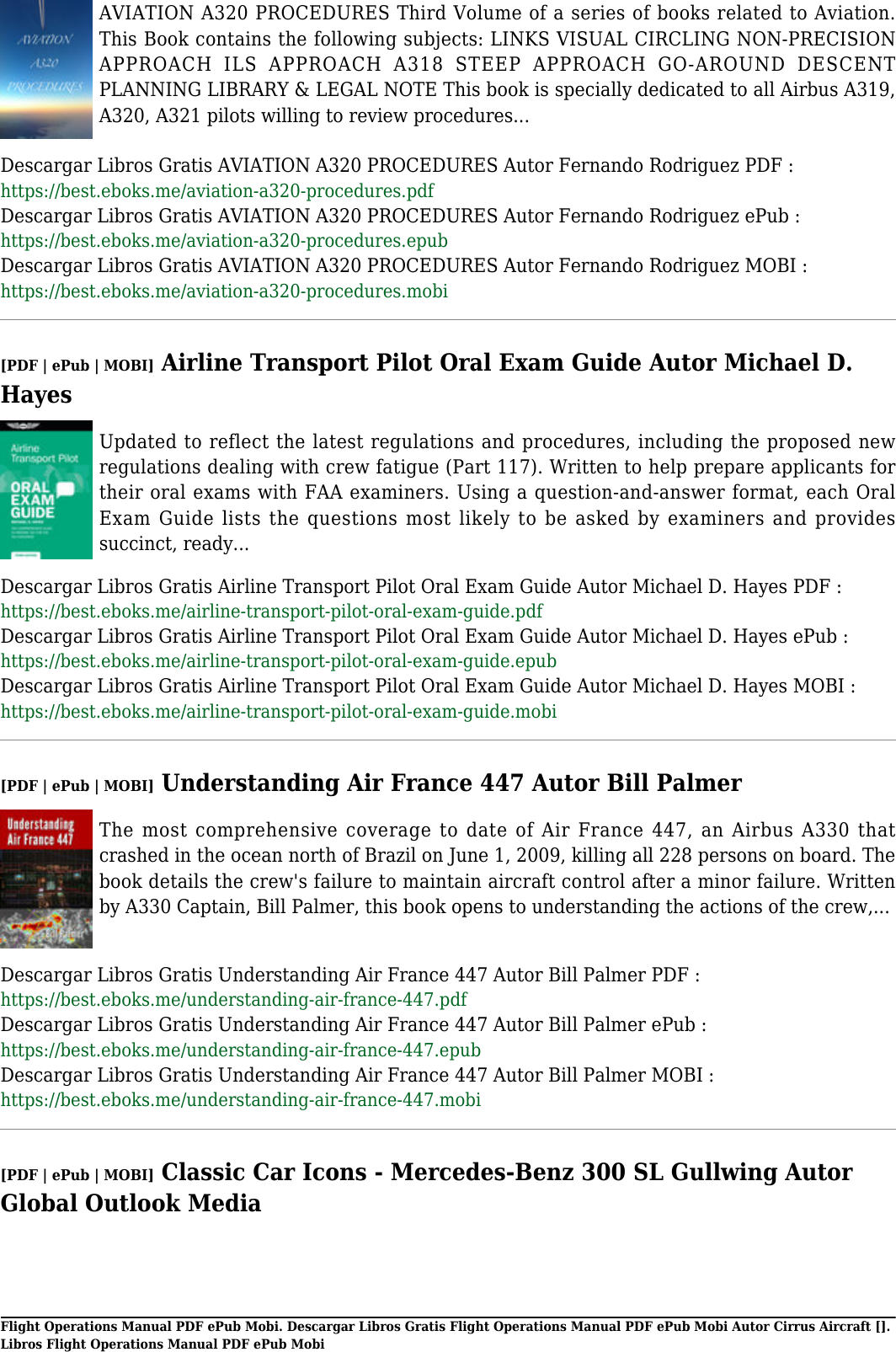 Page 6 of 11 - Descargar Libros Gratis Flight Operations Manual PDF EPub Mobi Autor Cirrus Aircraft E Pub