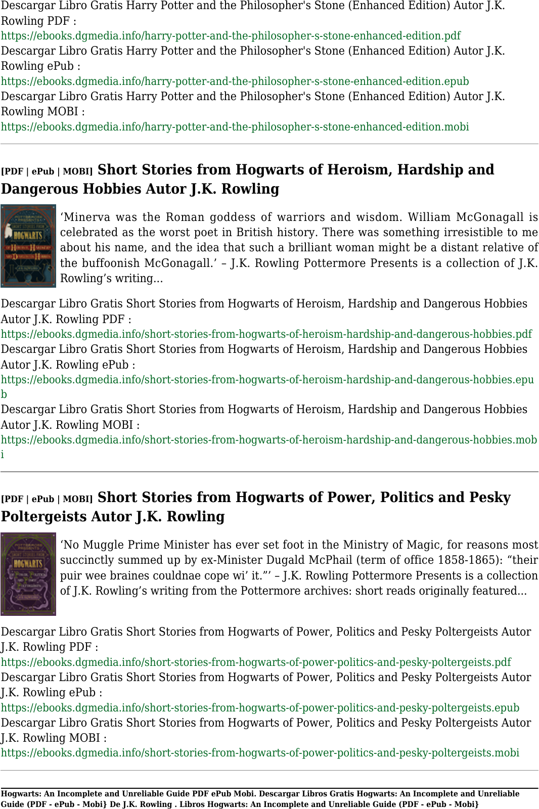 Page 5 of 11 - Descargar Libro Gratis Hogwarts: An In And Unreliable Guide AUTHORT J.K. Rowling(PDF - EPub Mobi} Libros Hogwarts- (PDF E Pub De