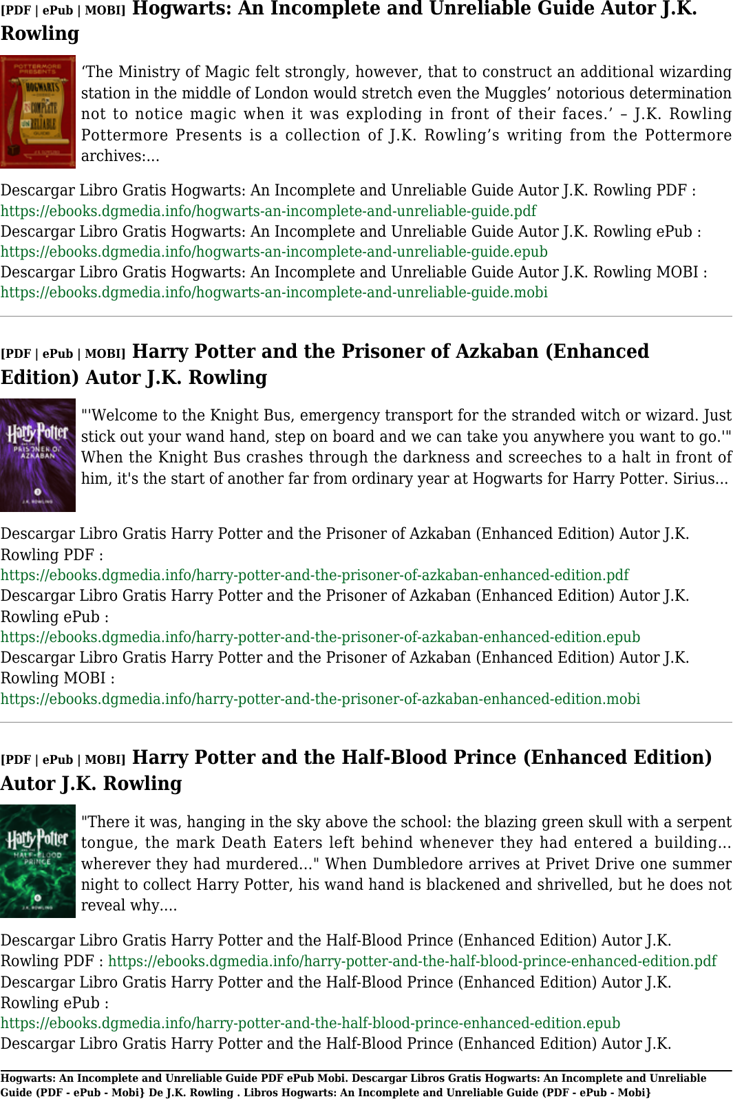 Page 6 of 11 - Descargar Libro Gratis Hogwarts: An In And Unreliable Guide AUTHORT J.K. Rowling(PDF - EPub Mobi} Libros Hogwarts- (PDF E Pub De